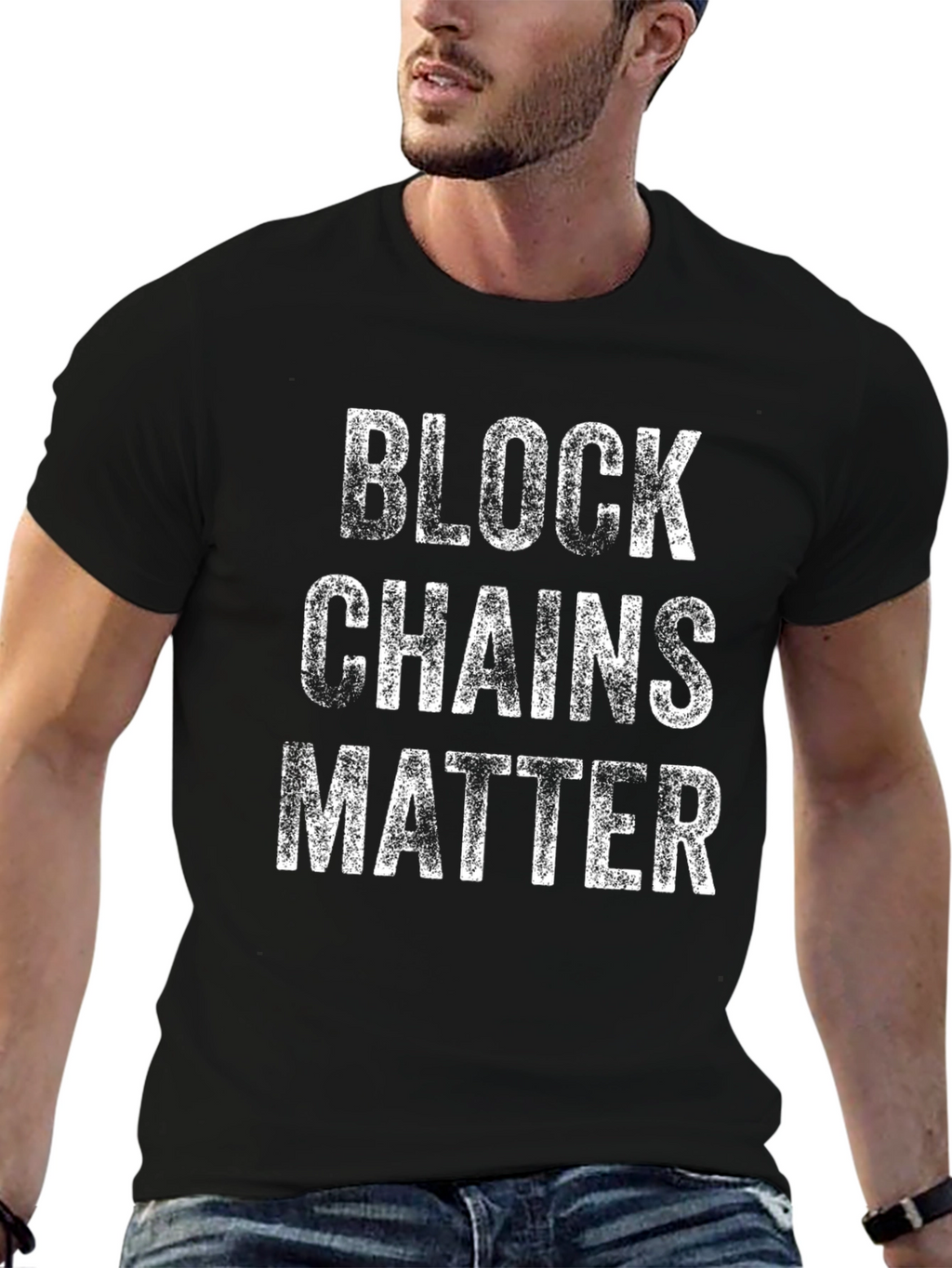 Blockchains Matter Graphic Tee - Black Cotton T-Shirt