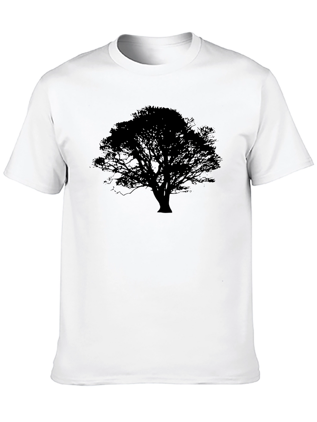 Tree Silhouette Graphic Black Tee - Nature Inspired