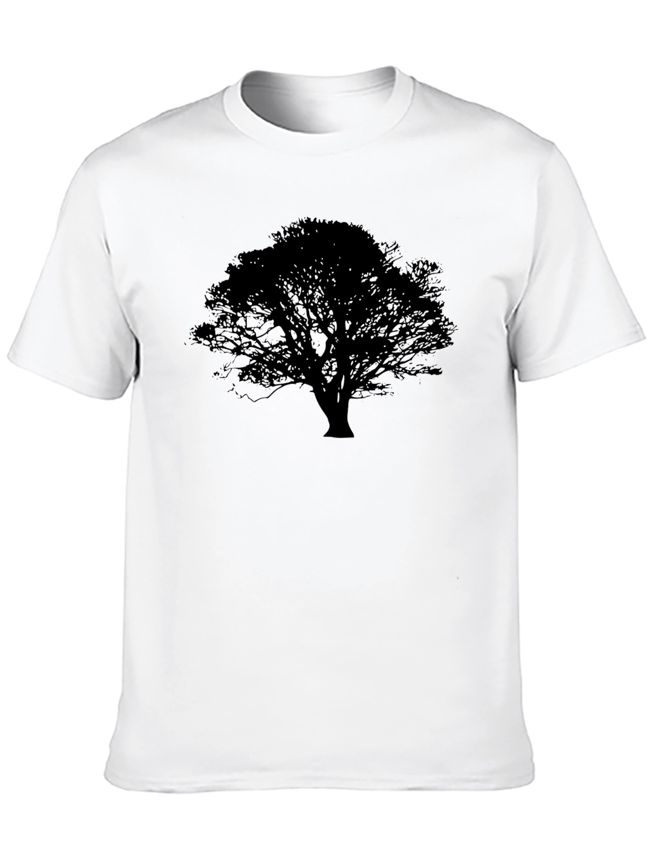 Tree Silhouette Graphic Black Tee - Nature Inspired