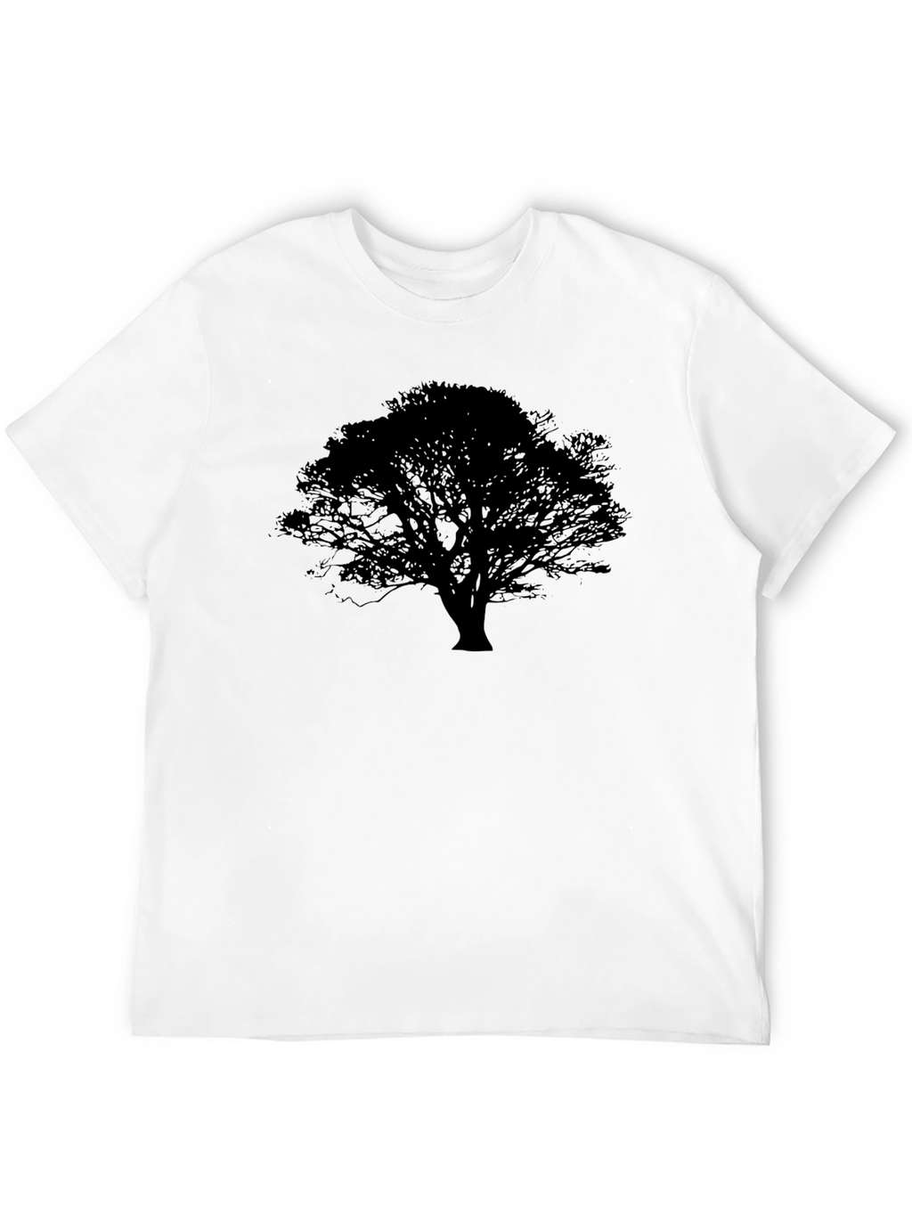 Tree Silhouette Graphic Black Tee - Nature Inspired