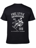 Free Style Snowboarding T-Shirt Black Cotton