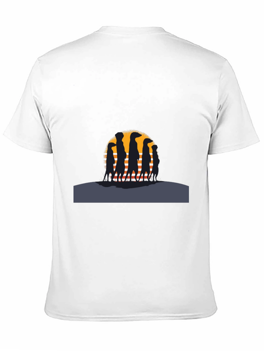 Meerkat Sunset Silhouette Black T-Shirt