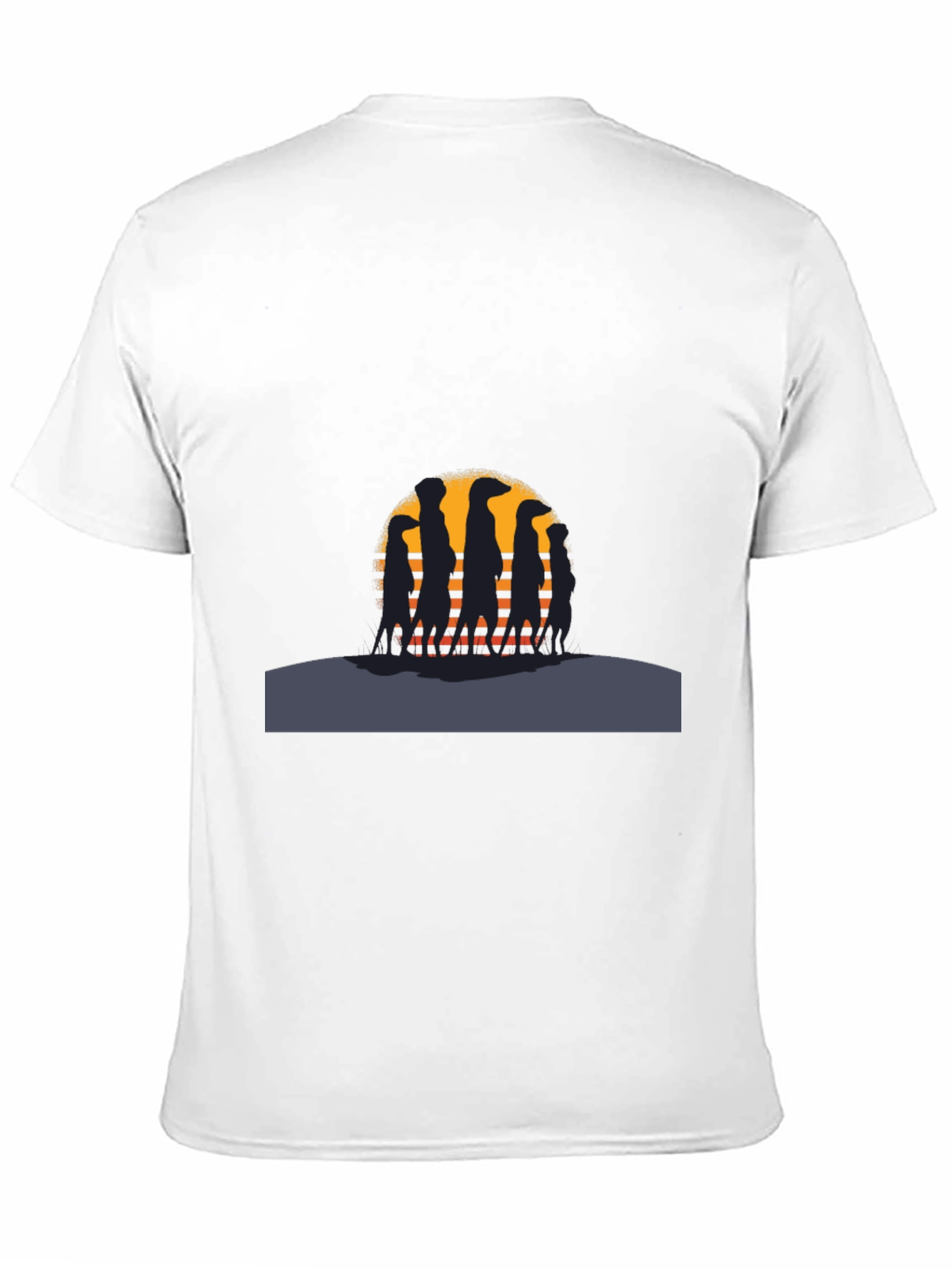 Meerkat Sunset Silhouette Black T-Shirt