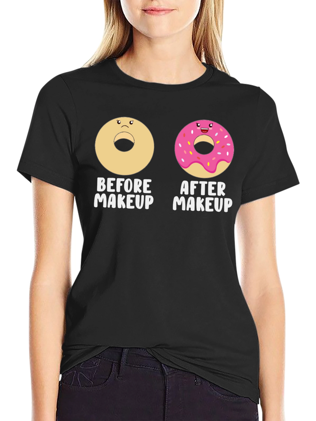 Funny Donut Before & After Makeup T-Shirt
