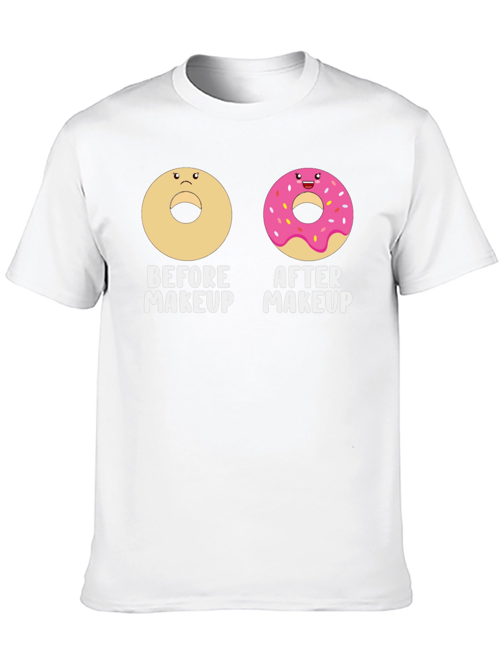 Funny Donut Before & After Makeup T-Shirt