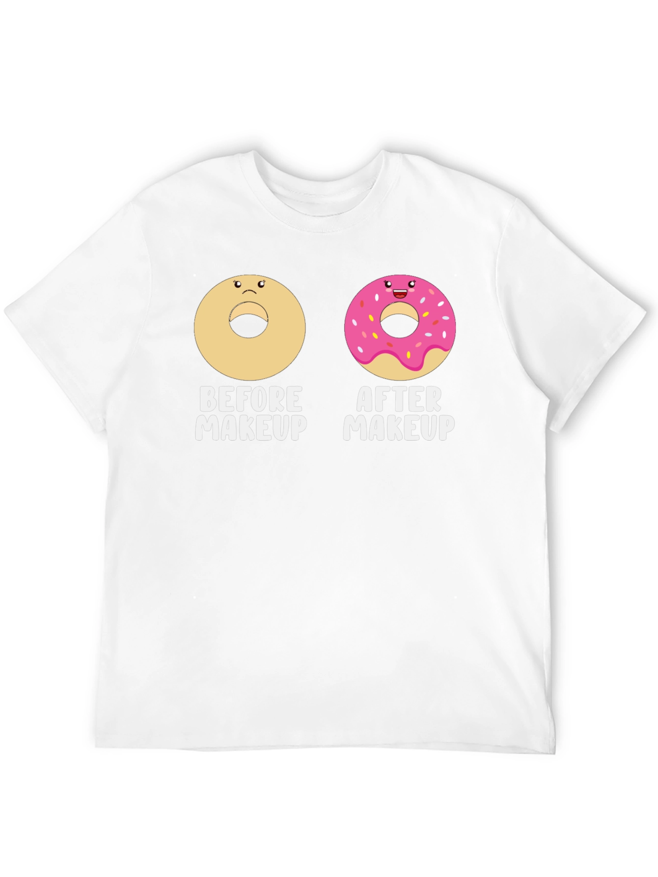 Funny Donut Before & After Makeup T-Shirt