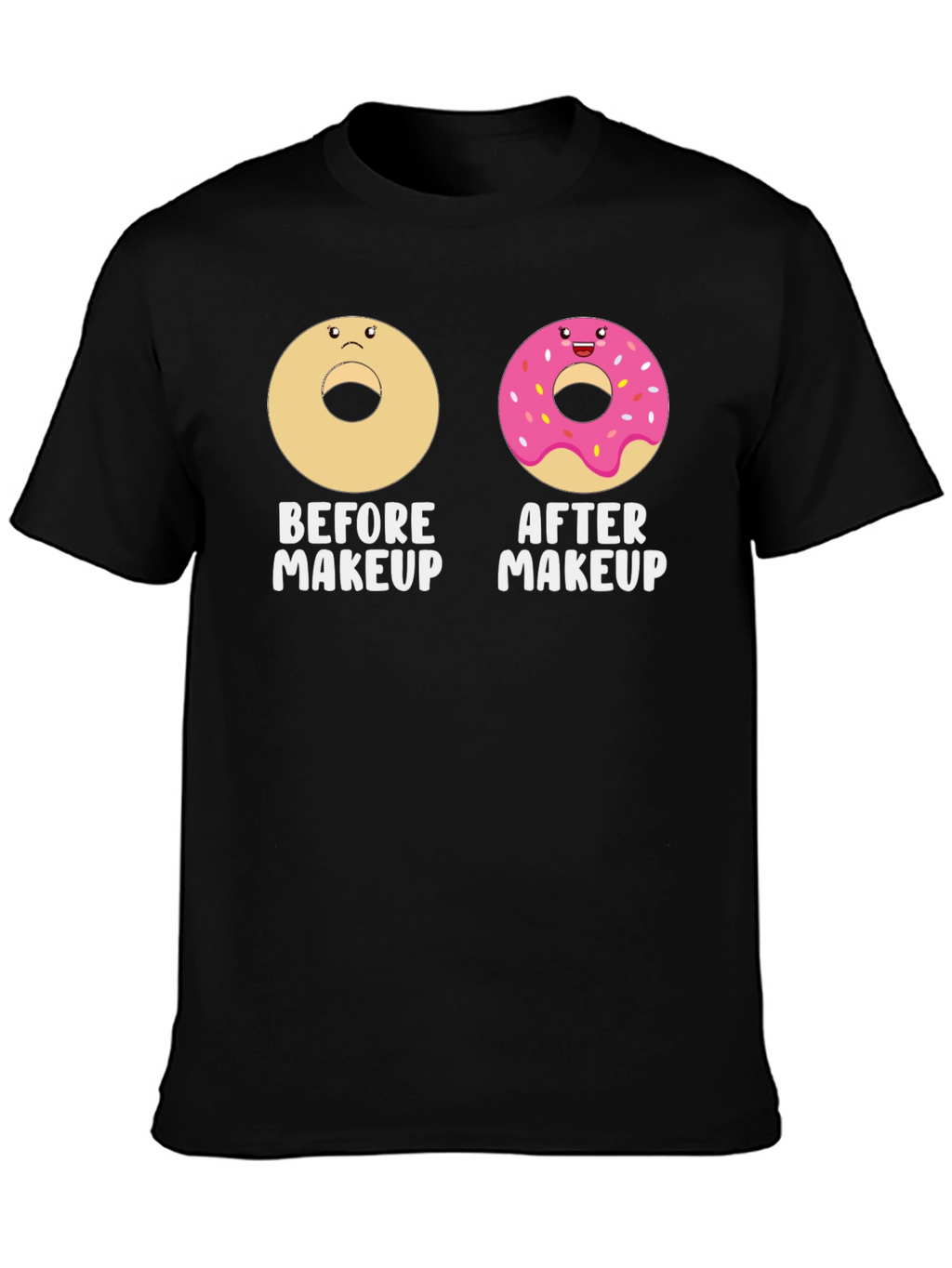 Funny Donut Before & After Makeup T-Shirt