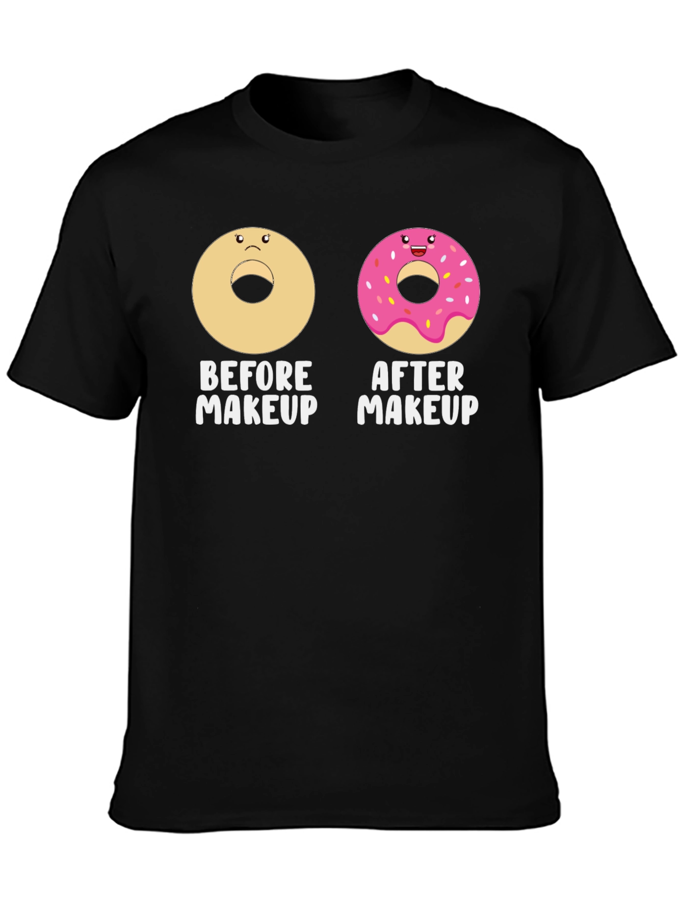 Funny Donut Before & After Makeup T-Shirt