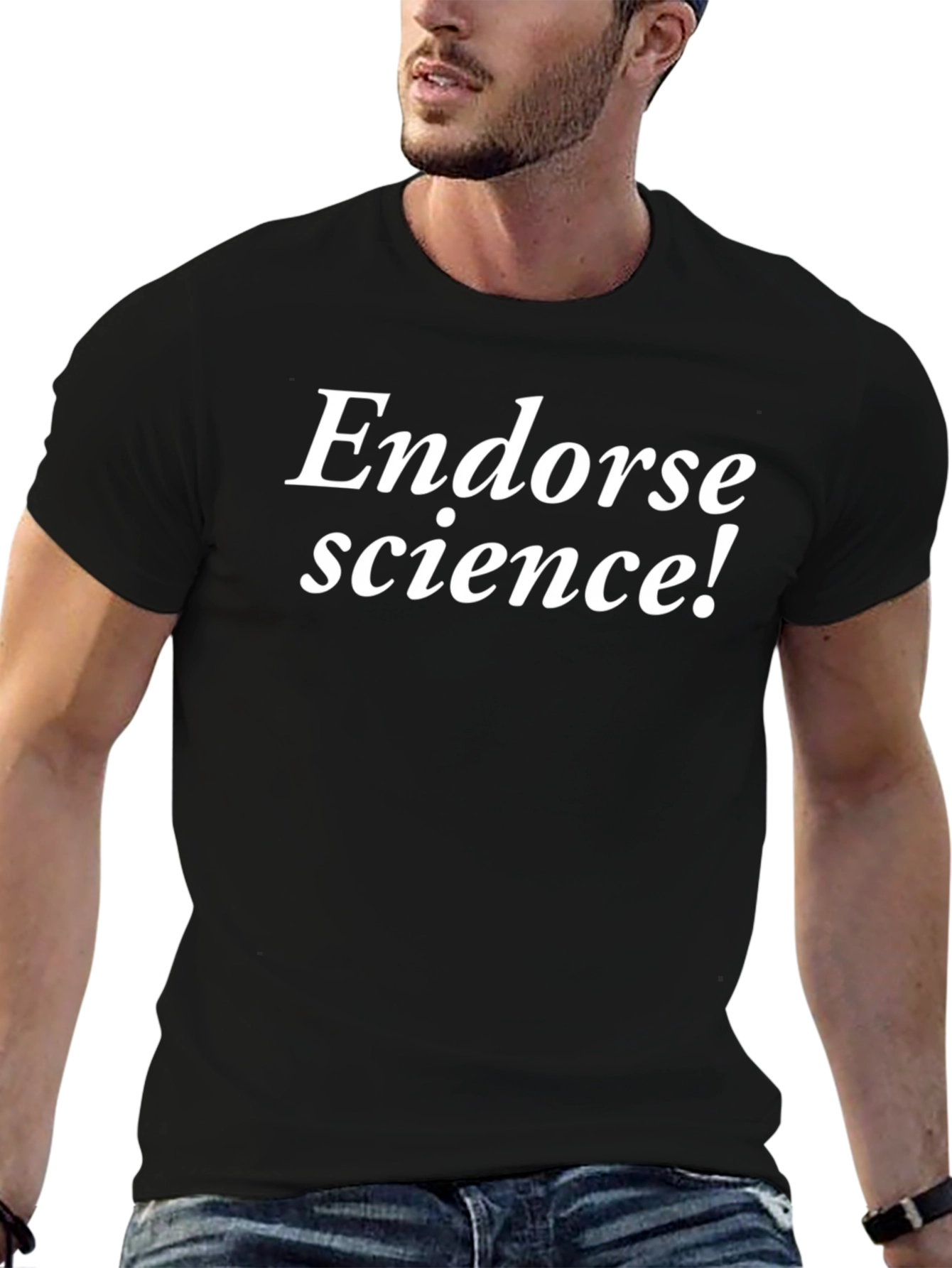 Endorse Science! Black Graphic T-Shirt
