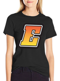Bold Letter E Graphic Tee - Black T-Shirt