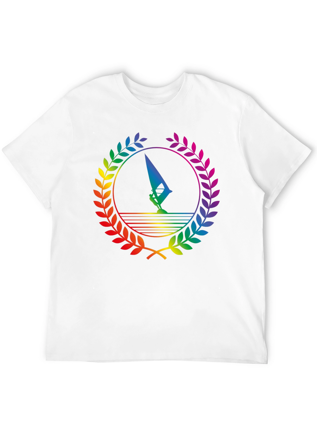 Rainbow Windsurfer Black T-Shirt