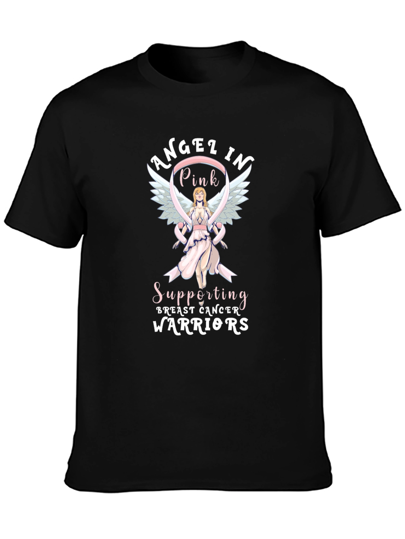 Angel in Pink Breast Cancer Warrior Support T-Shirt