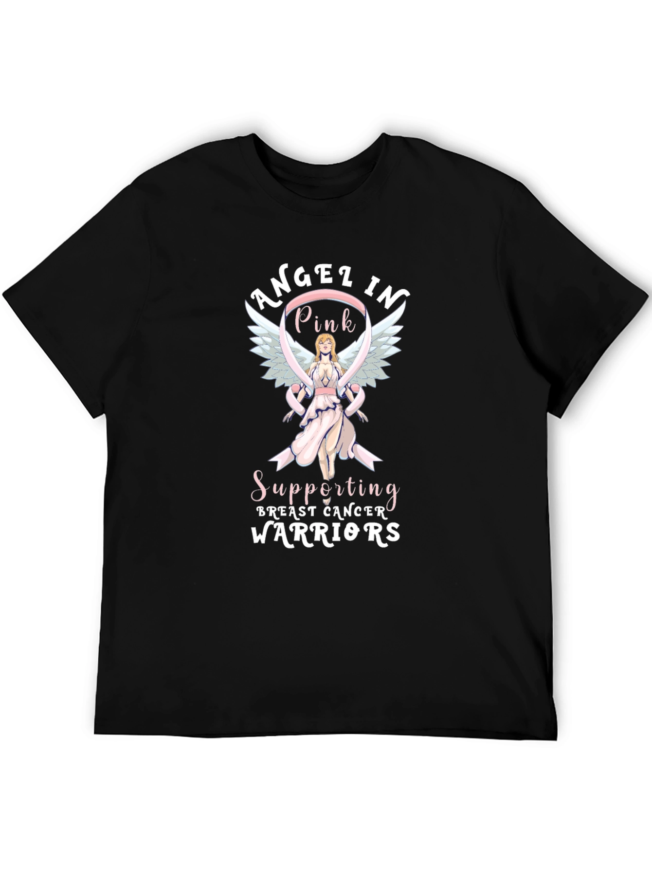 Angel in Pink Breast Cancer Warrior Support T-Shirt