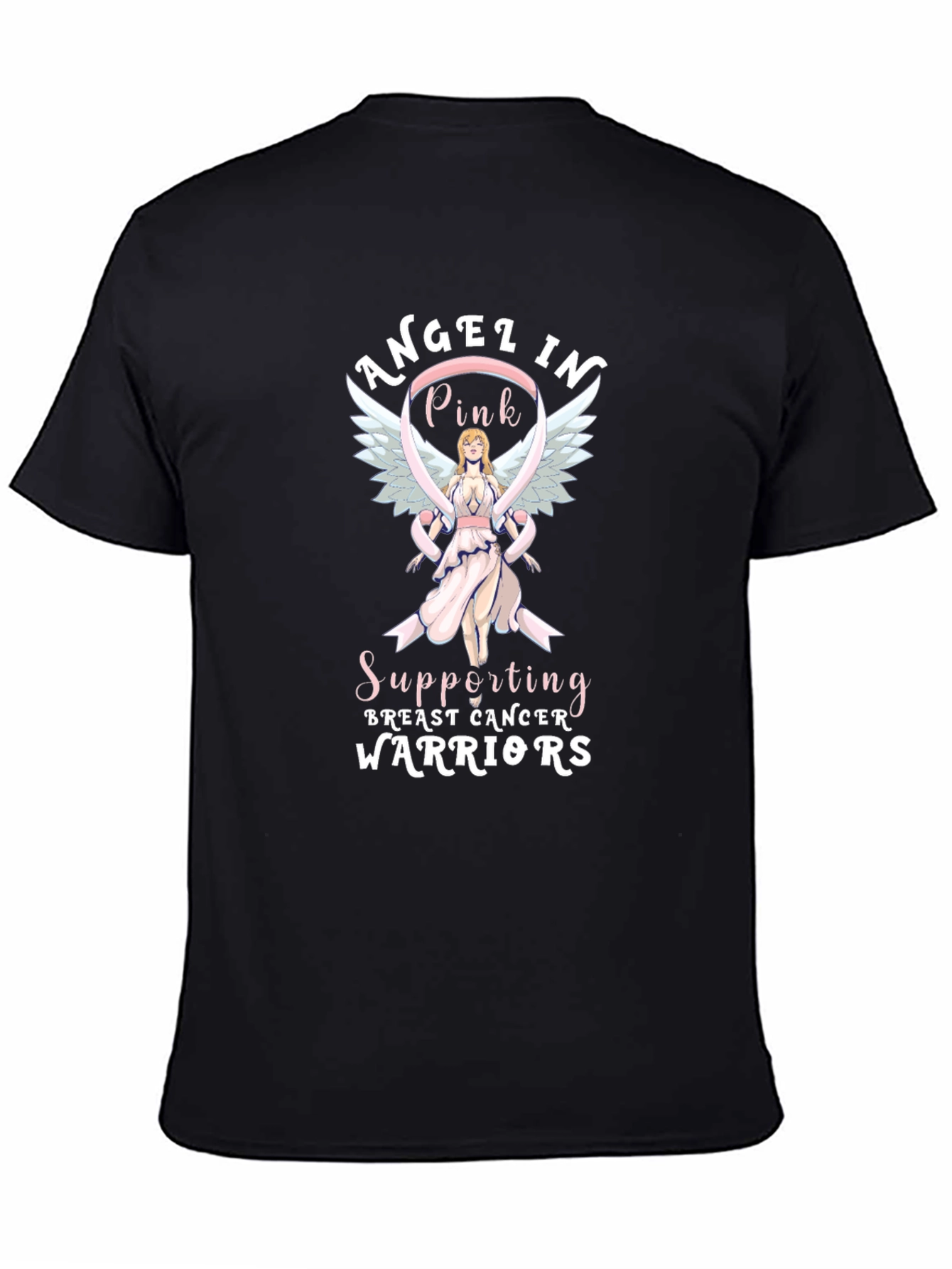 Angel in Pink Breast Cancer Warrior Support T-Shirt
