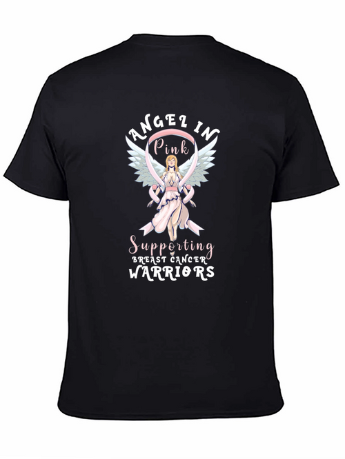 Angel in Pink Breast Cancer Warrior Support T-Shirt