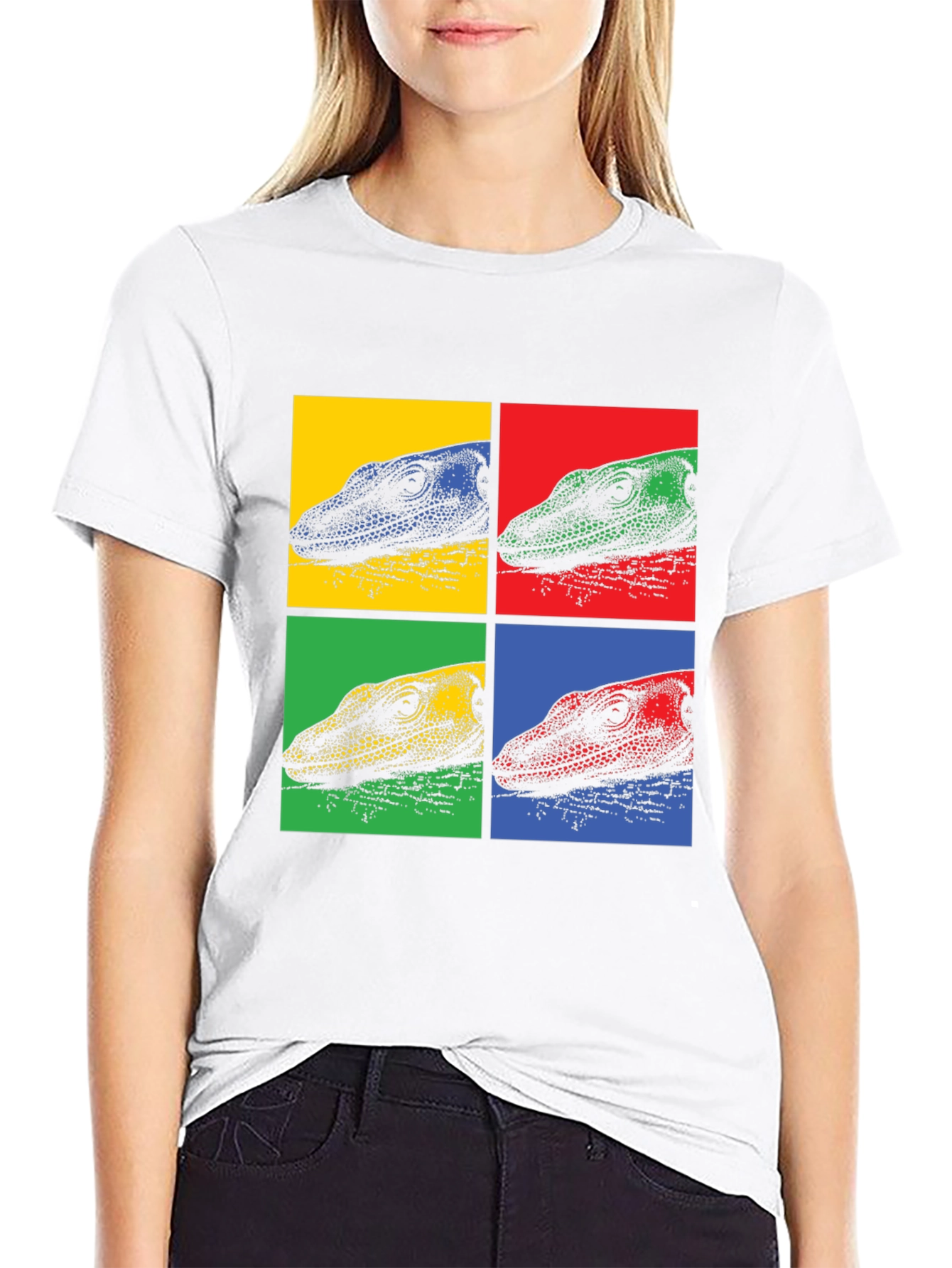 Pop Art Lizard Graphic Tee - Cool Mens T-Shirt