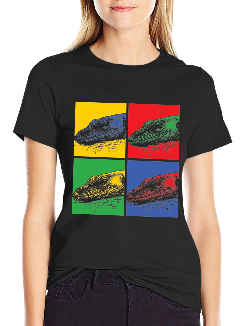 Pop Art Lizard Graphic Tee - Cool Mens T-Shirt