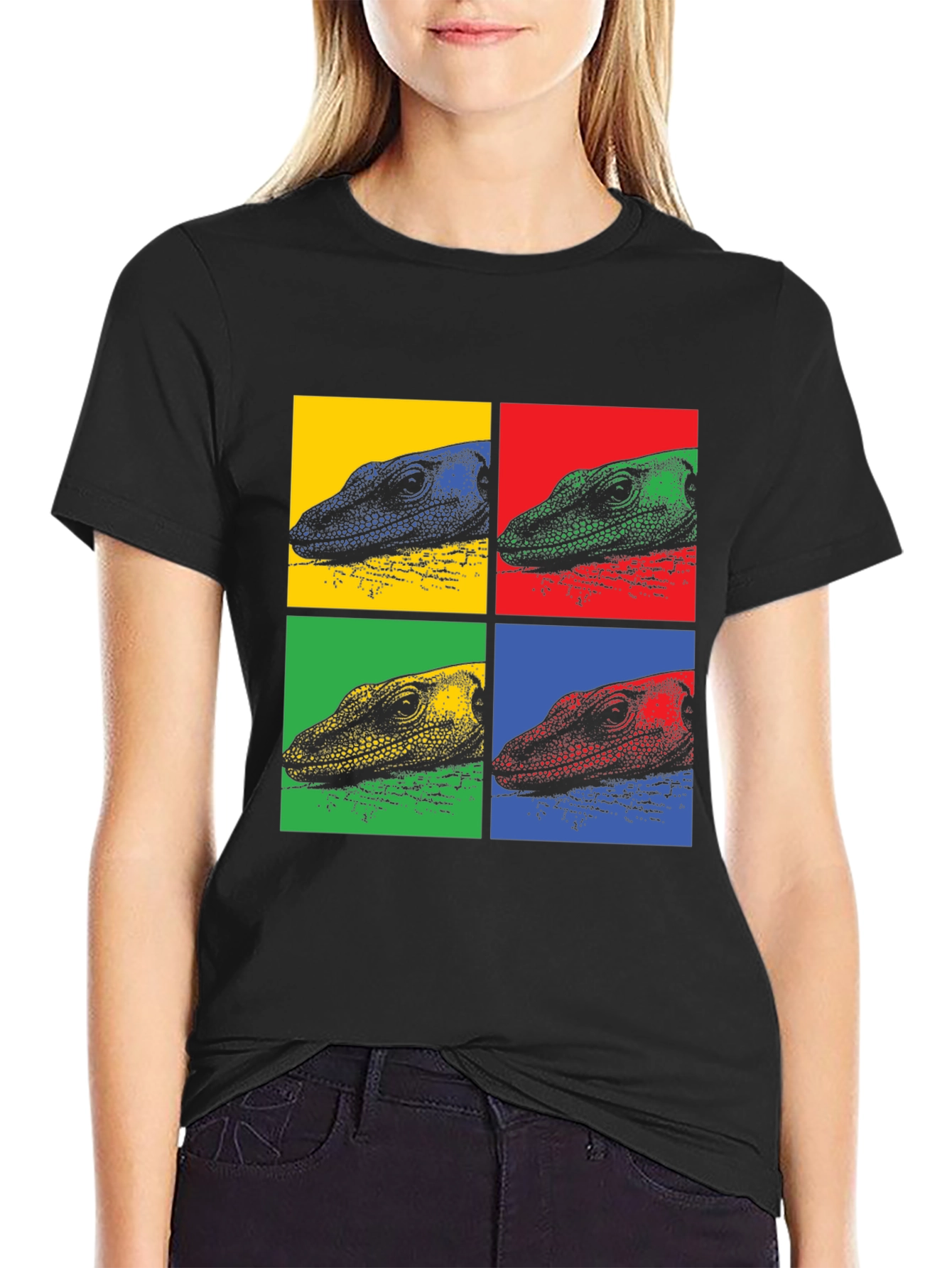 Pop Art Lizard Graphic Tee - Cool Mens T-Shirt
