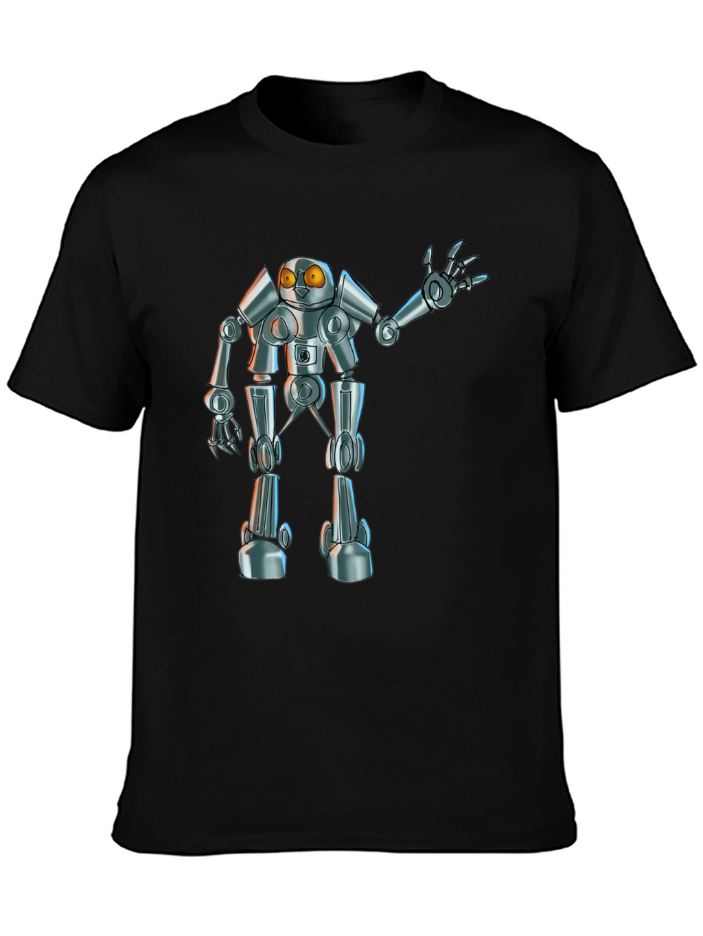 Robot Graphic Tee - Black Novelty T-Shirt