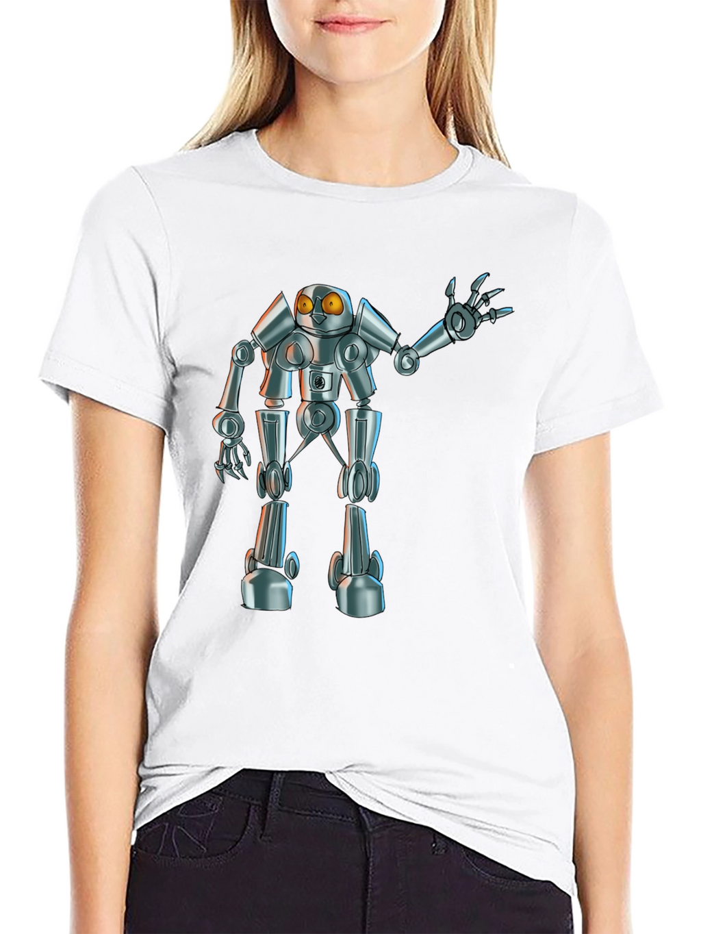 Robot Graphic Tee - Black Novelty T-Shirt