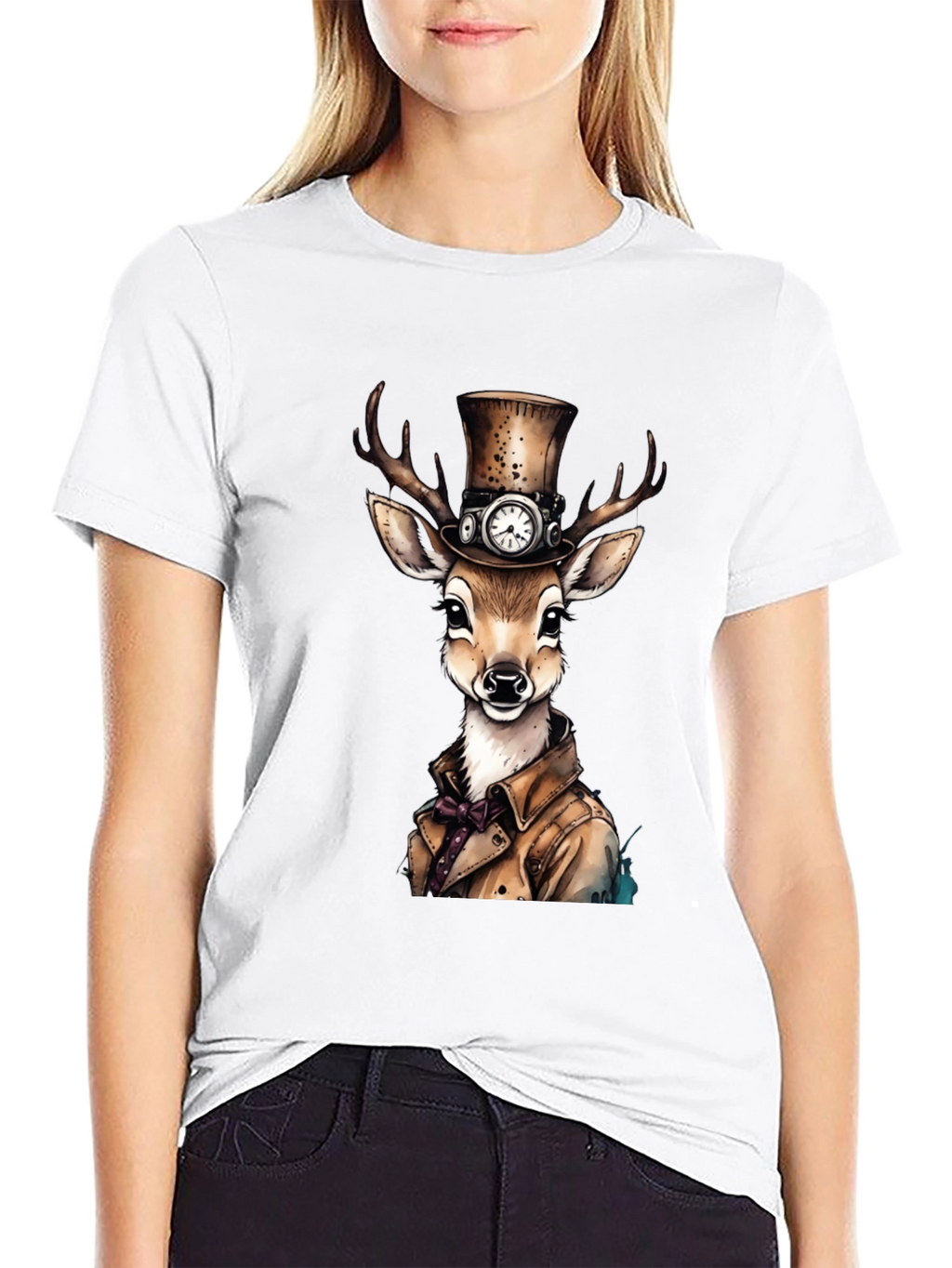 Steampunk Deer Graphic T-Shirt