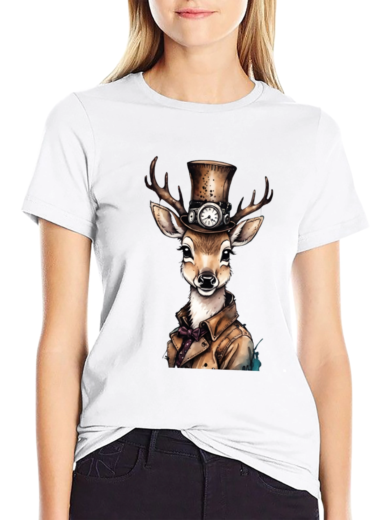 Steampunk Deer Graphic T-Shirt