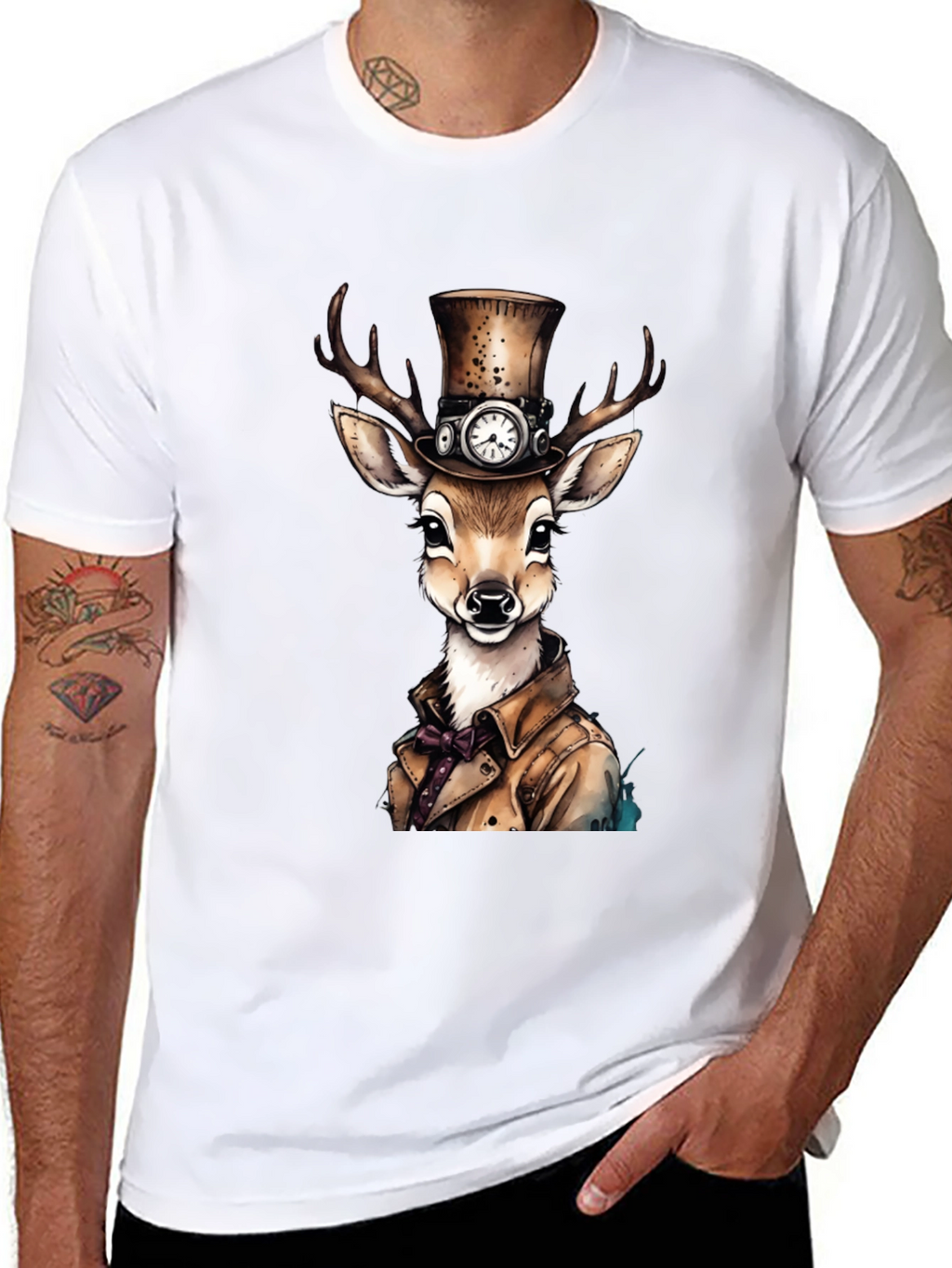 Steampunk Deer Graphic T-Shirt