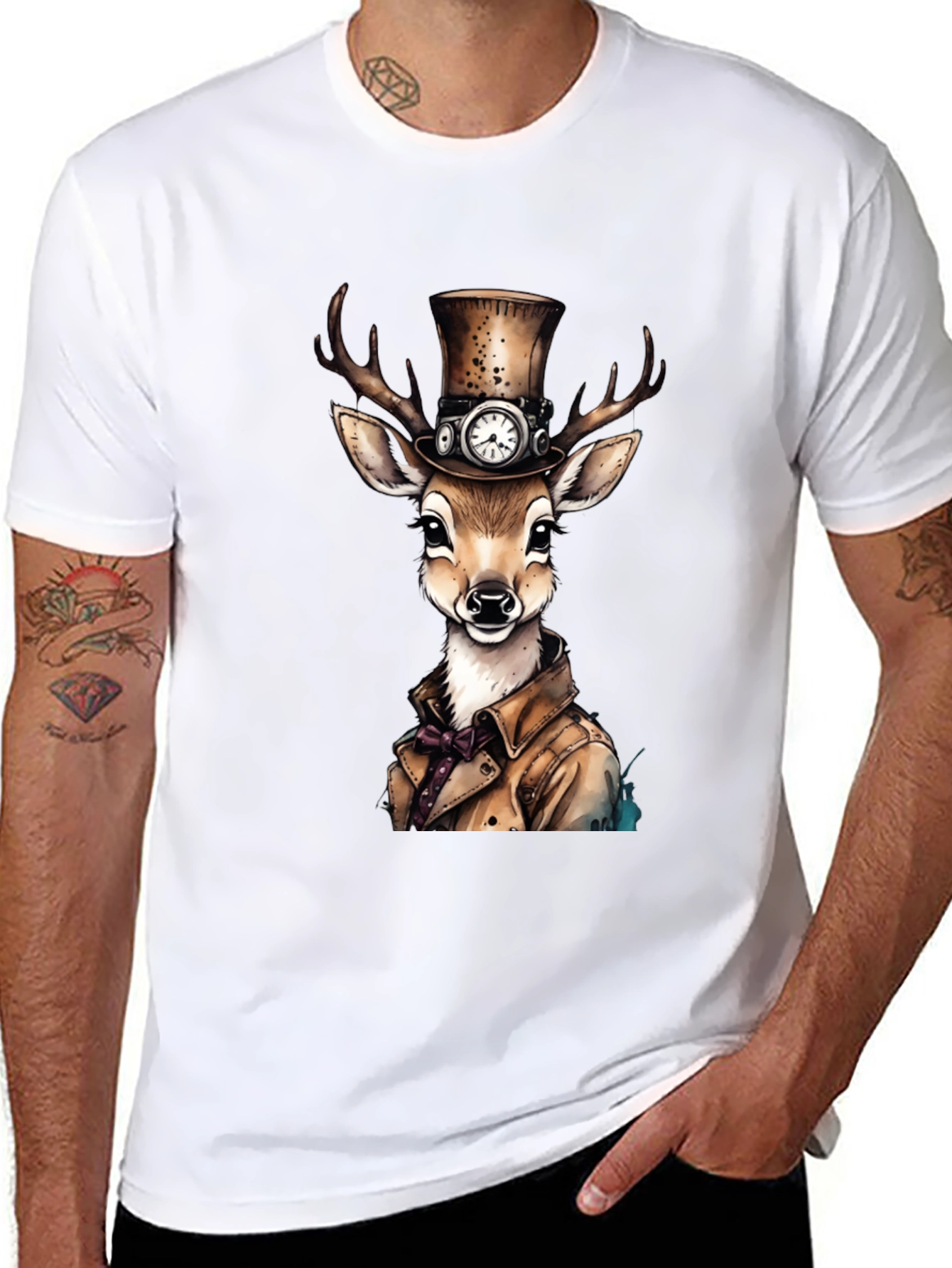 Steampunk Deer Graphic T-Shirt