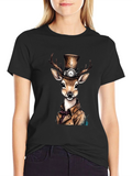 Steampunk Deer Graphic T-Shirt