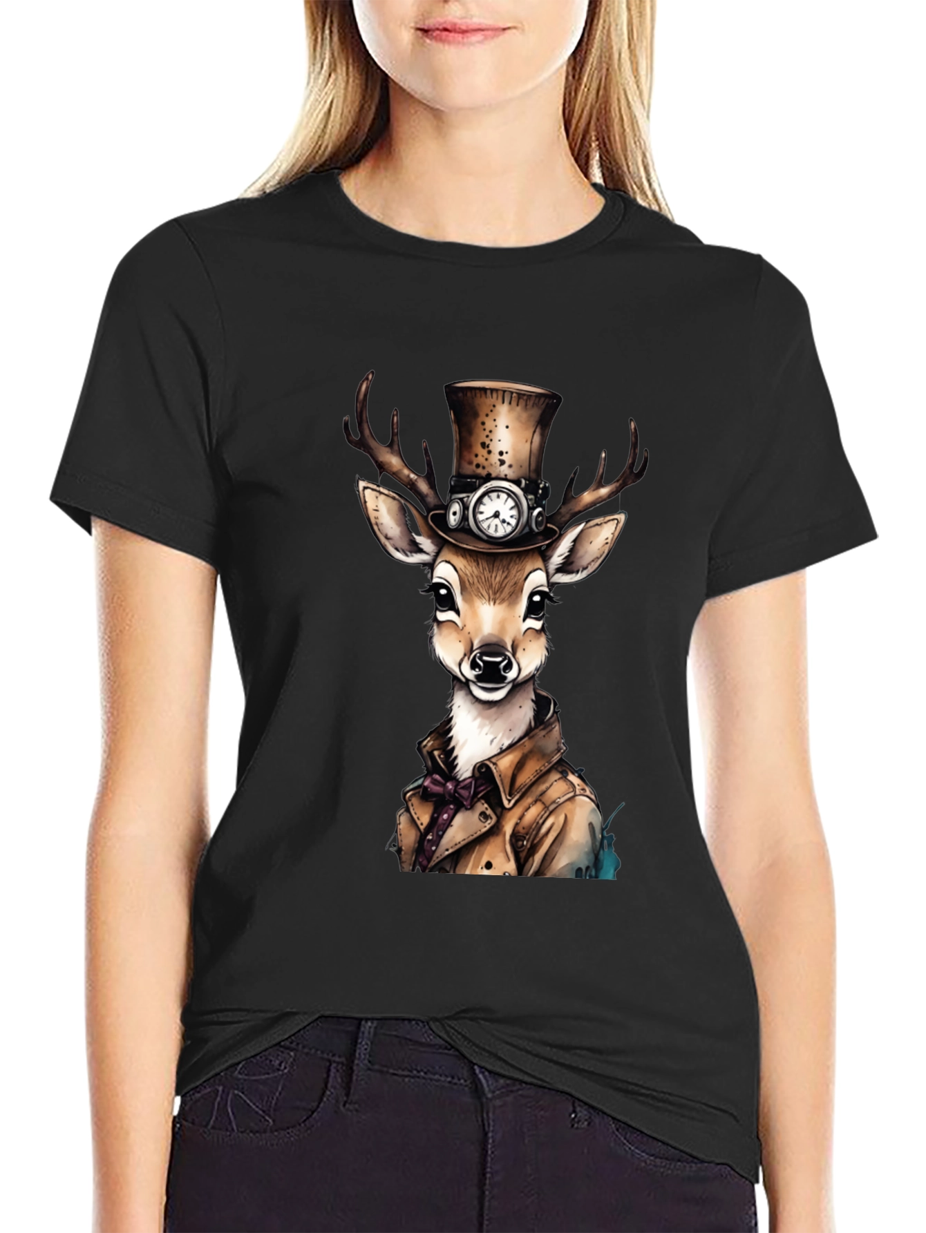 Steampunk Deer Graphic T-Shirt