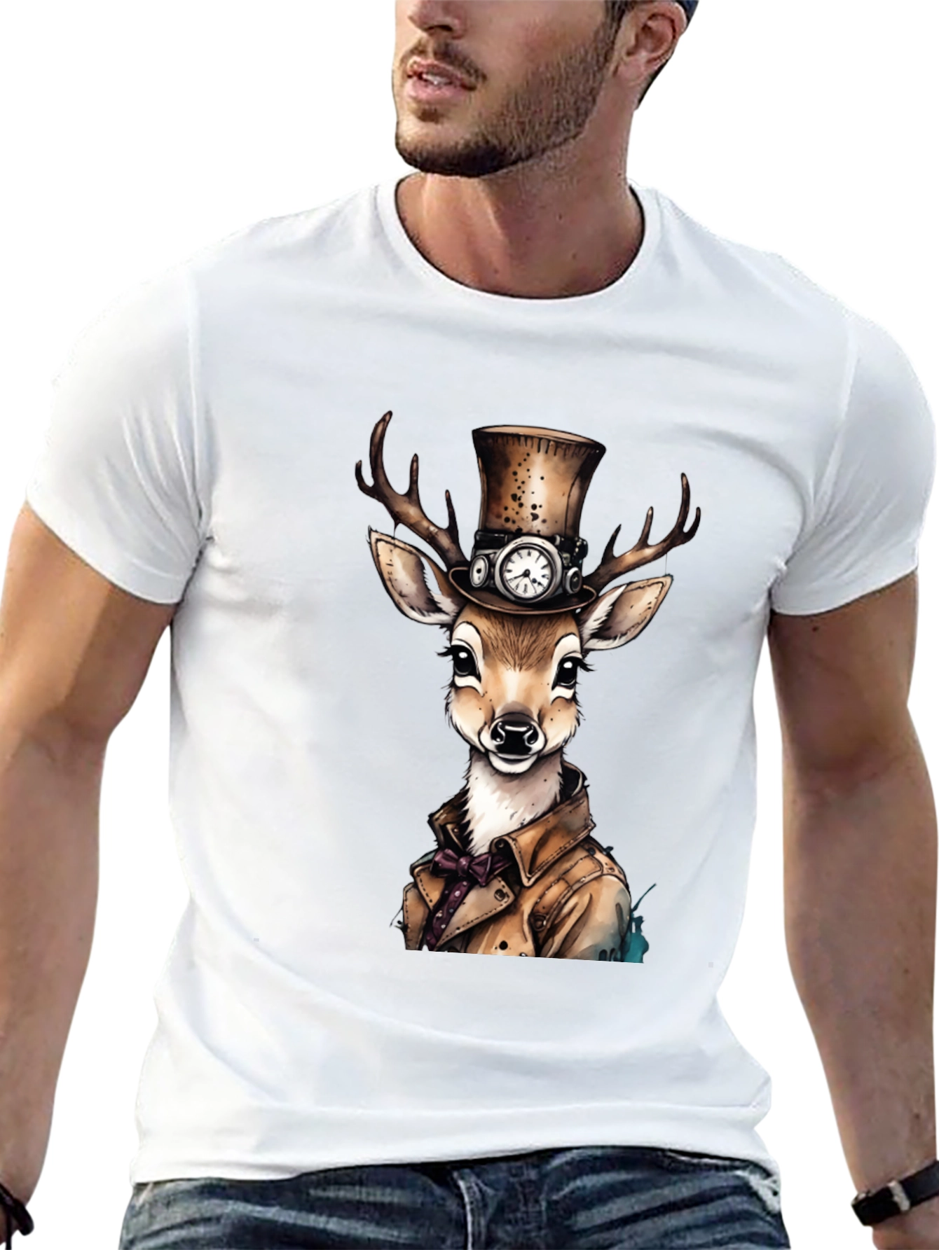 Steampunk Deer Graphic T-Shirt