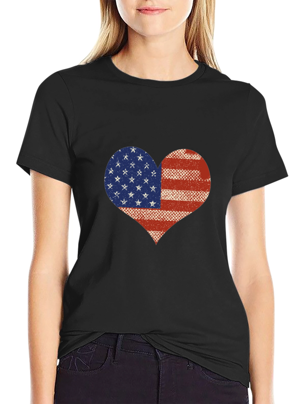 American Flag Heart T-Shirt - Patriotic USA Love Tee