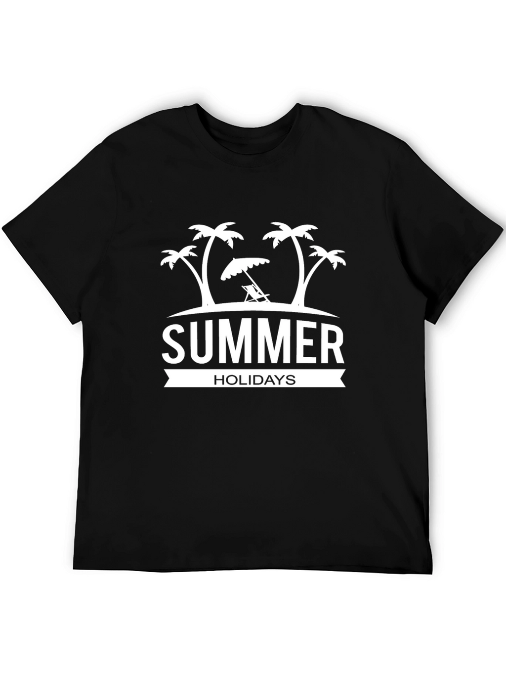 Summer Holidays Black T-Shirt Beach Vacation Tee
