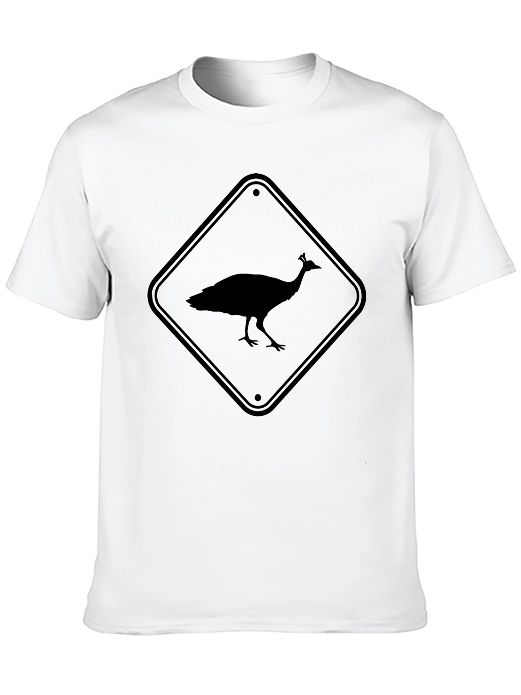 Peacock Crossing Black T-Shirt
