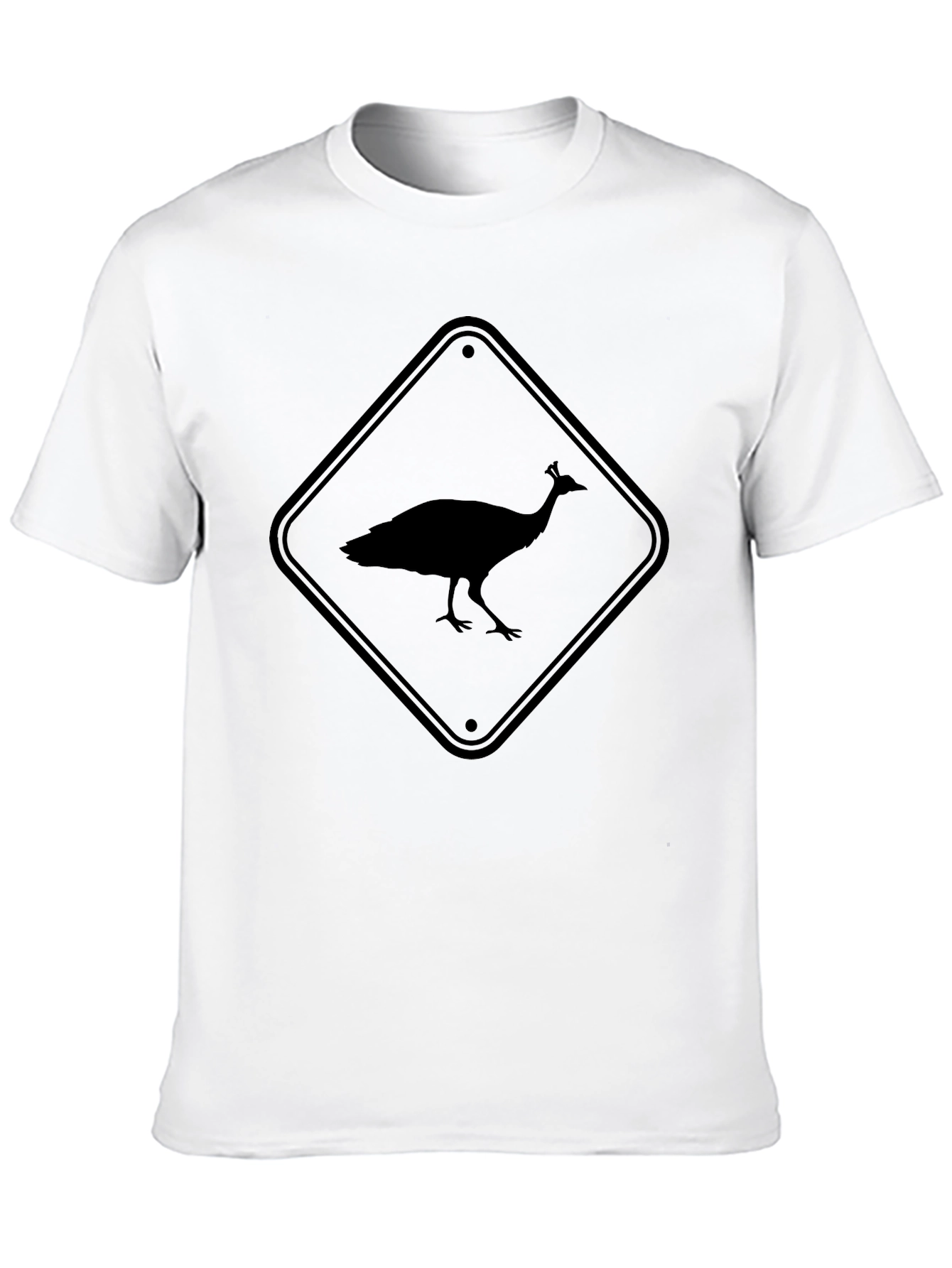 Peacock Crossing Black T-Shirt