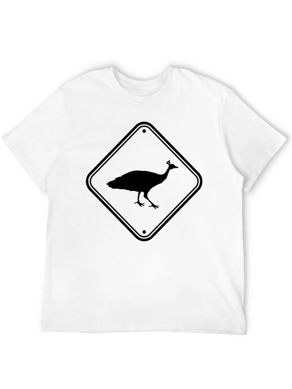 Peacock Crossing Black T-Shirt