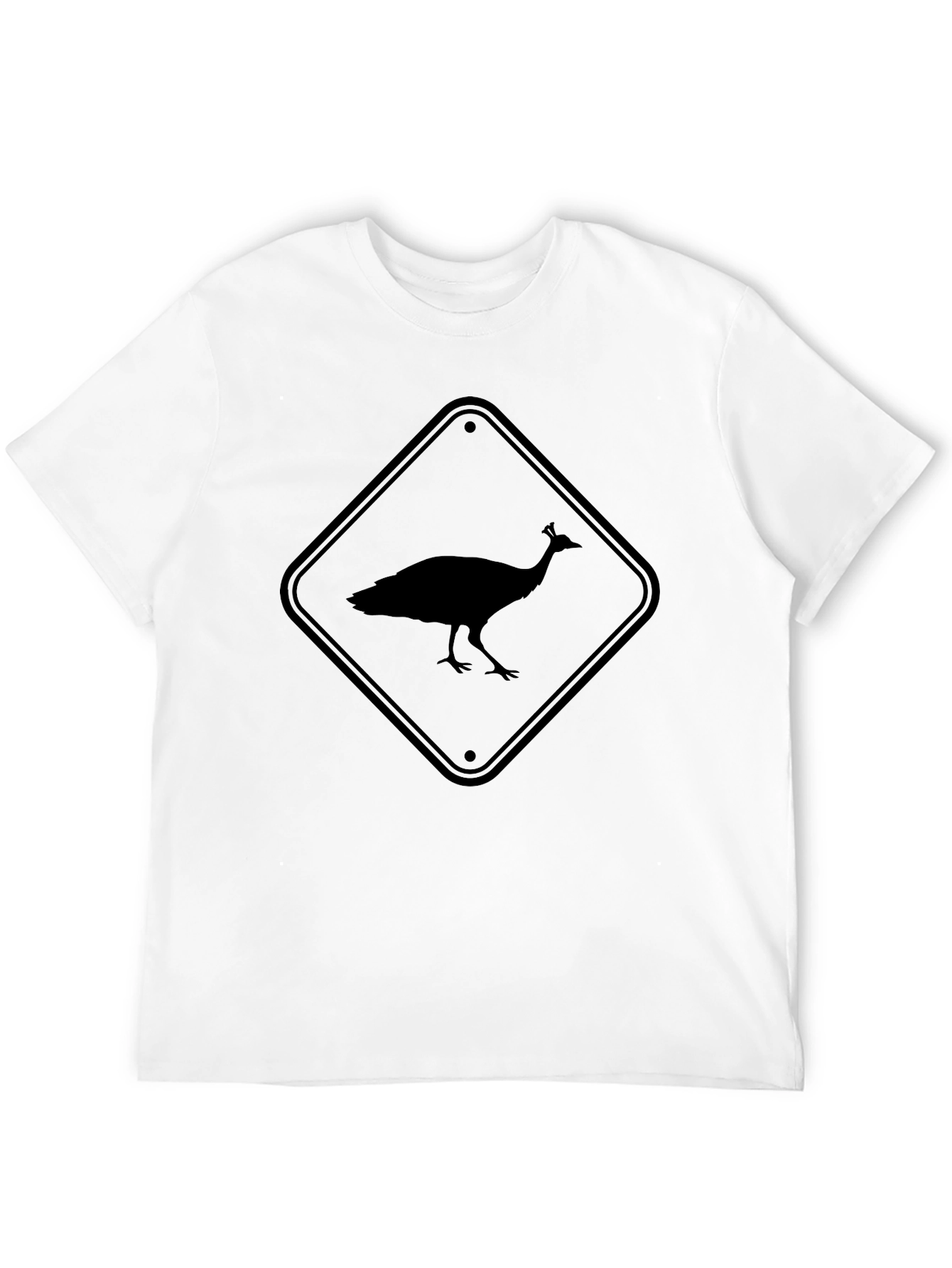 Peacock Crossing Black T-Shirt