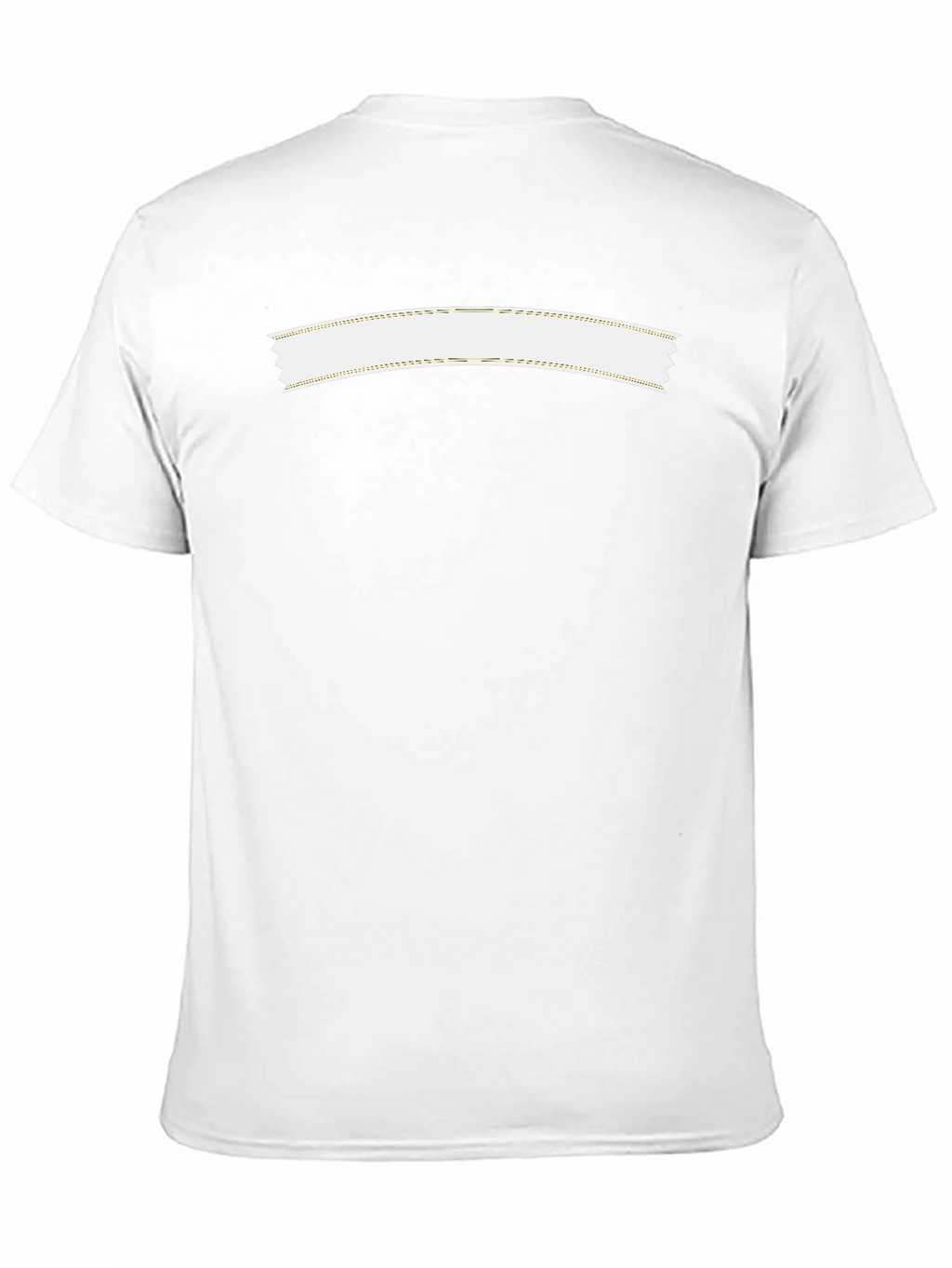 Mens Black Crew Neck T-Shirt with White Banner Design