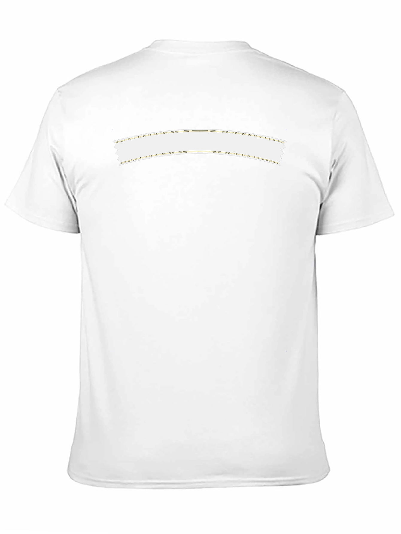 Mens Black Crew Neck T-Shirt with White Banner Design