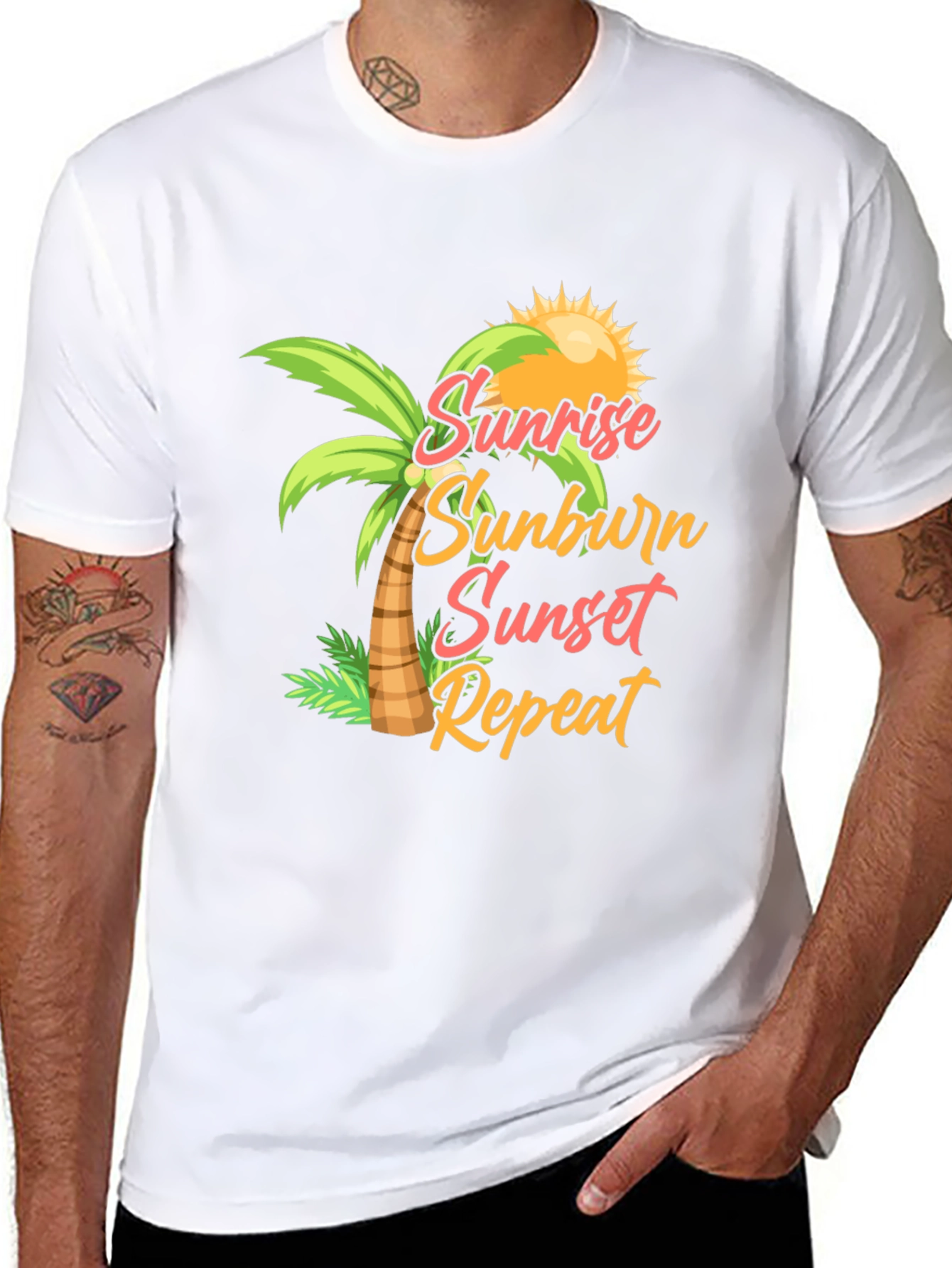 Sunrise Sunburn Sunset Repeat Tee