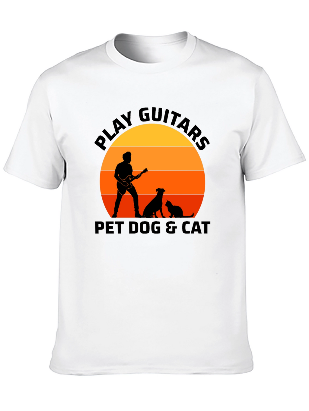 Play Guitar Pet Dog & Cat T-Shirt – Music Lover Animal Graphic Tee