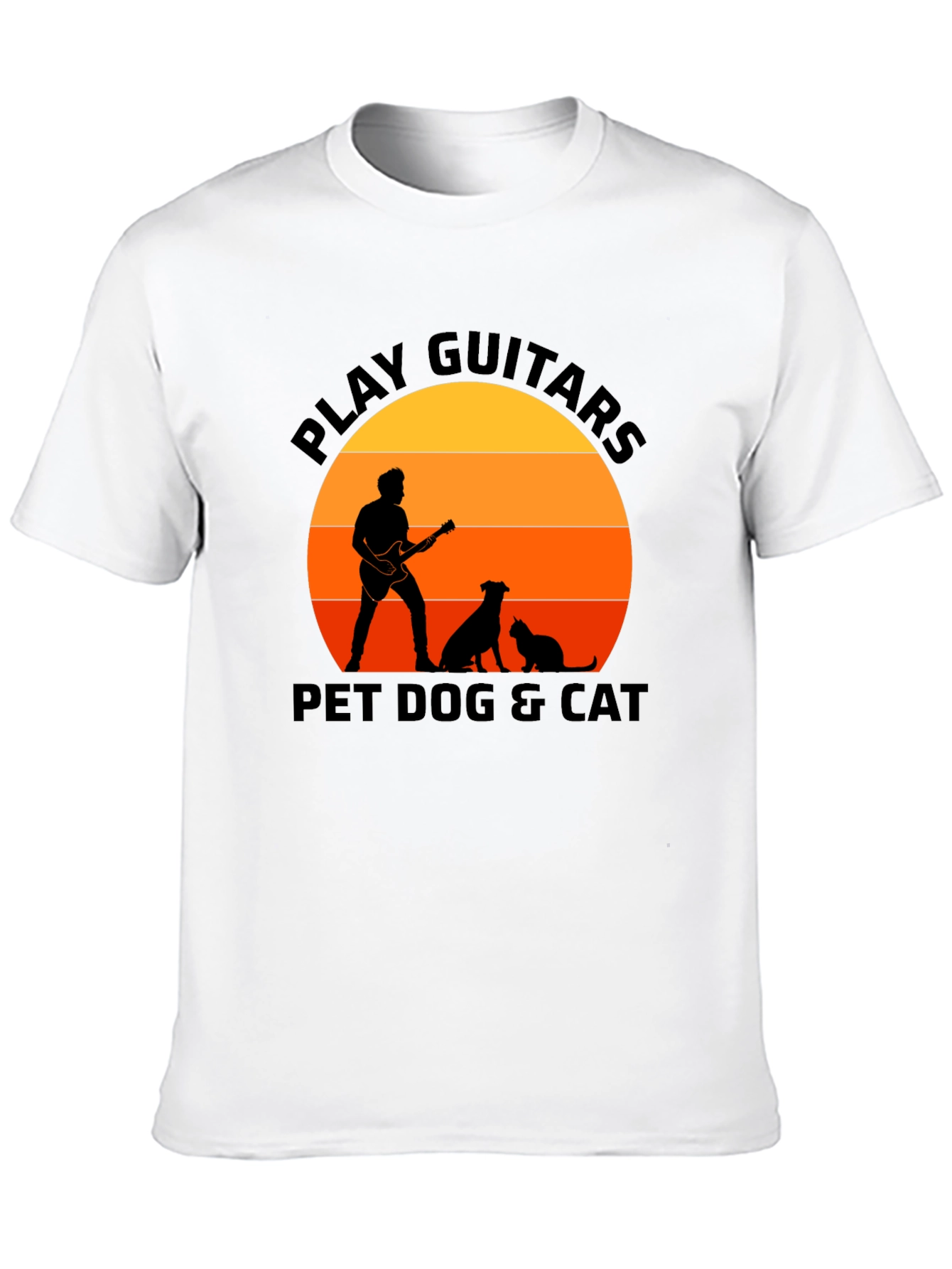 Play Guitar Pet Dog & Cat T-Shirt – Music Lover Animal Graphic Tee