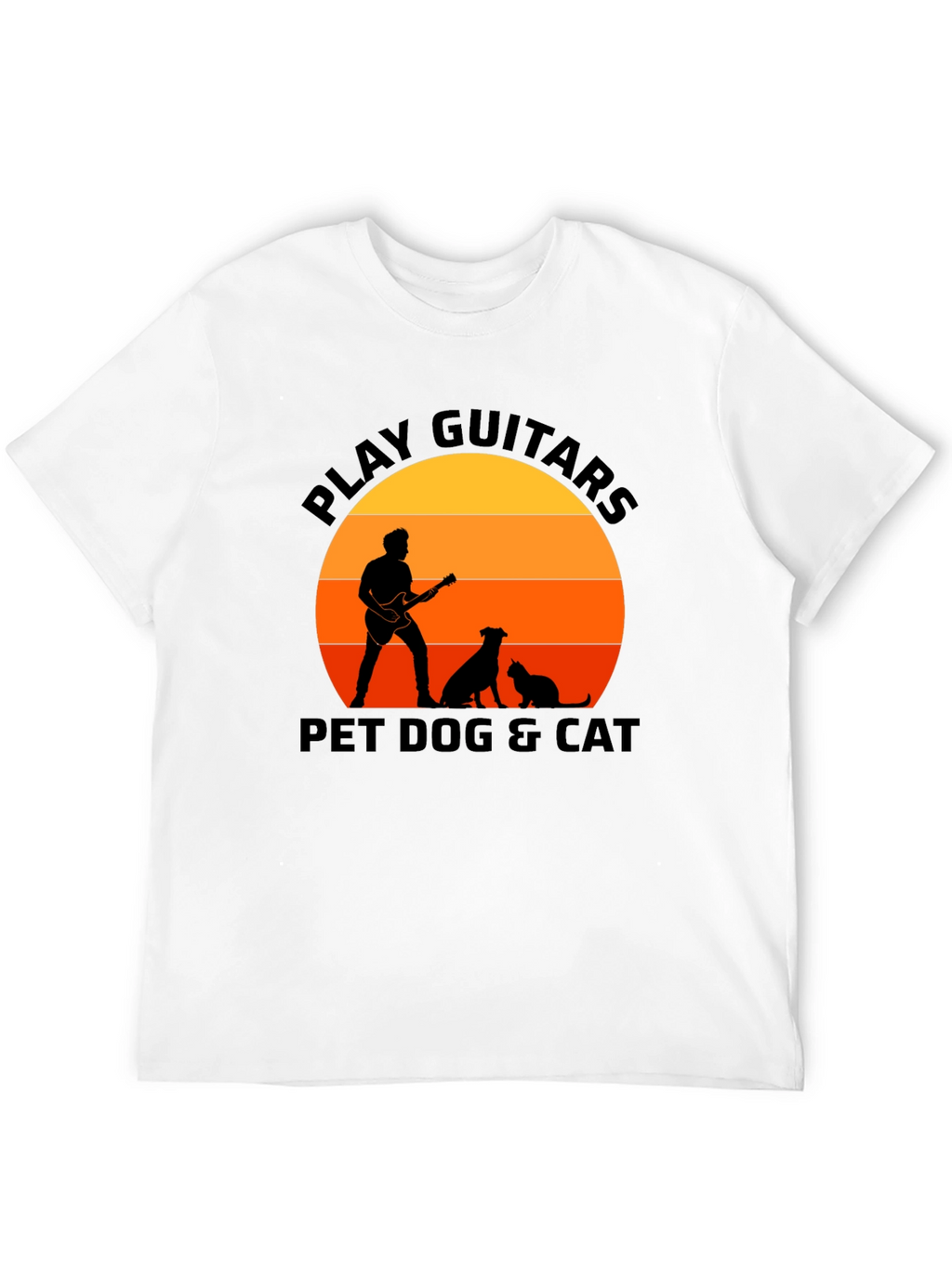 Play Guitar Pet Dog & Cat T-Shirt – Music Lover Animal Graphic Tee