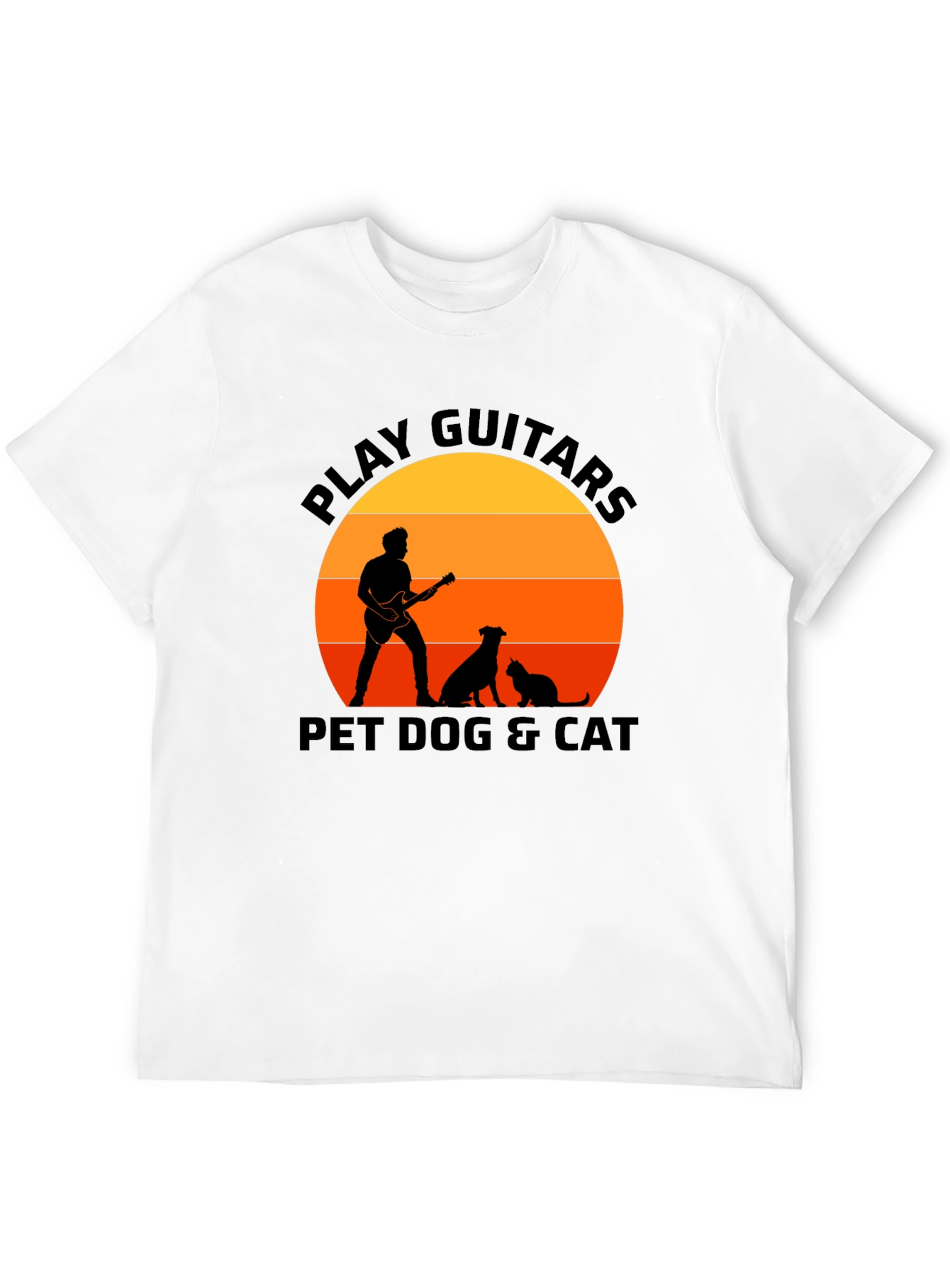 Play Guitar Pet Dog & Cat T-Shirt – Music Lover Animal Graphic Tee
