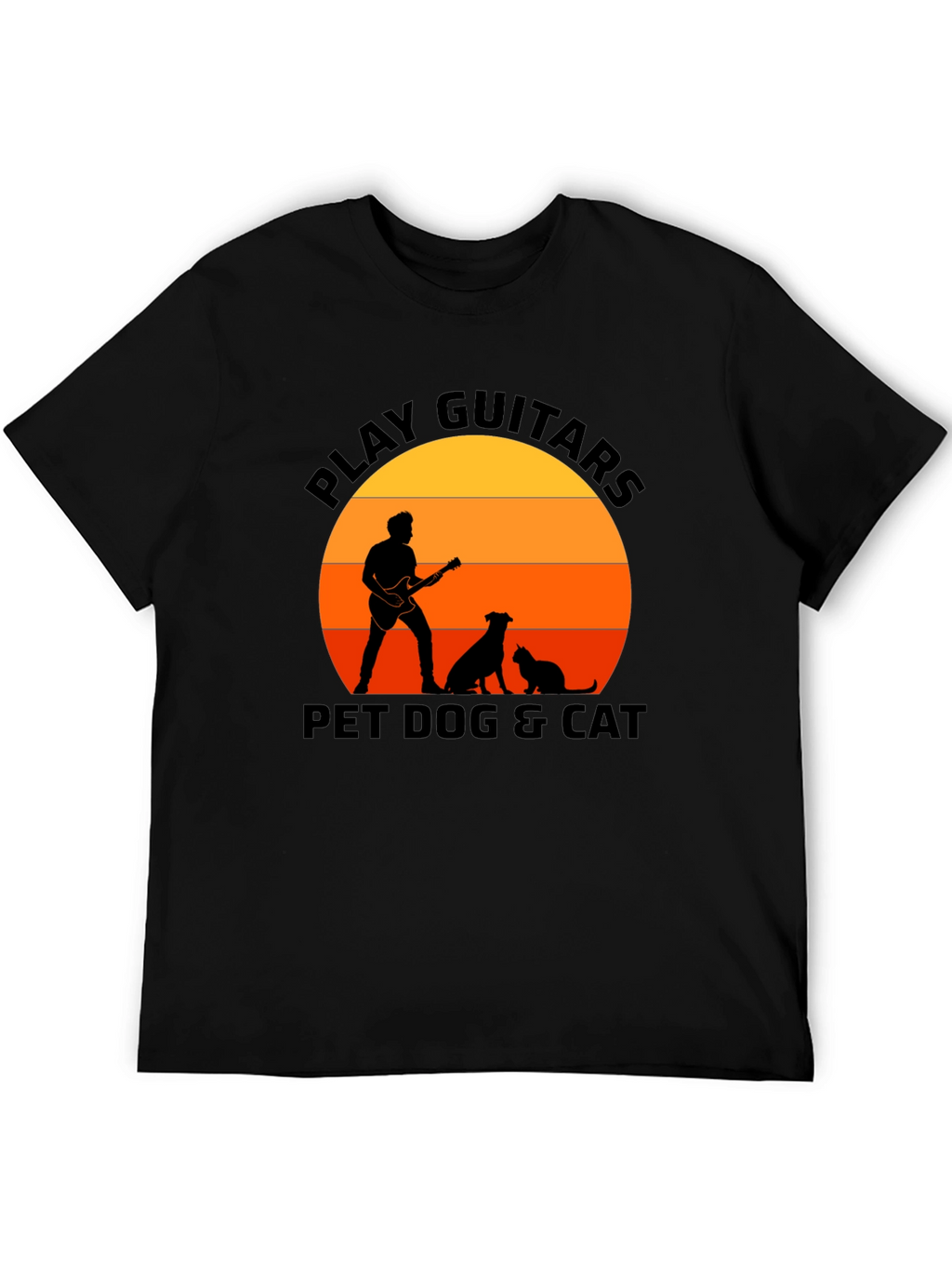 Play Guitar Pet Dog & Cat T-Shirt – Music Lover Animal Graphic Tee