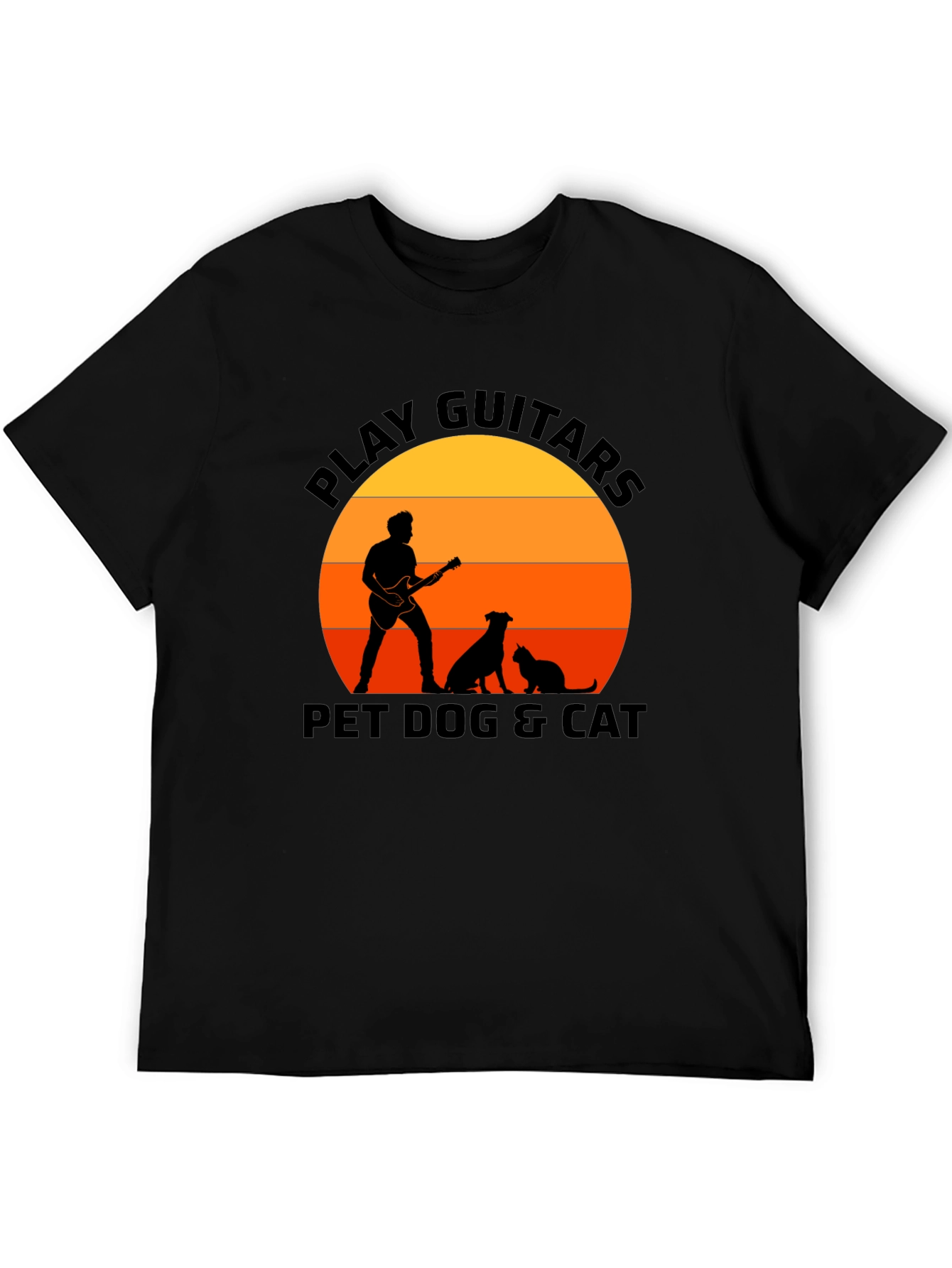 Play Guitar Pet Dog & Cat T-Shirt – Music Lover Animal Graphic Tee