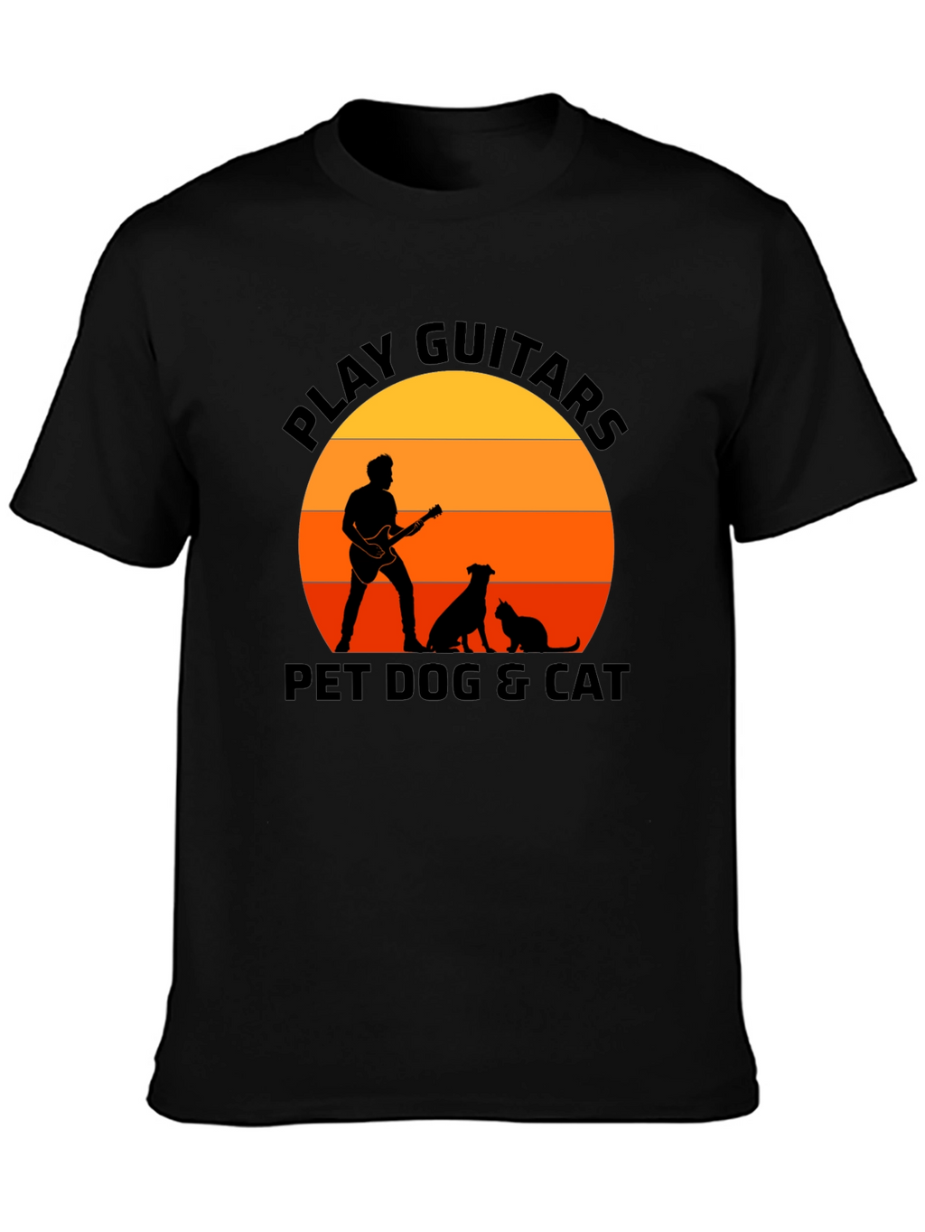 Play Guitar Pet Dog & Cat T-Shirt – Music Lover Animal Graphic Tee