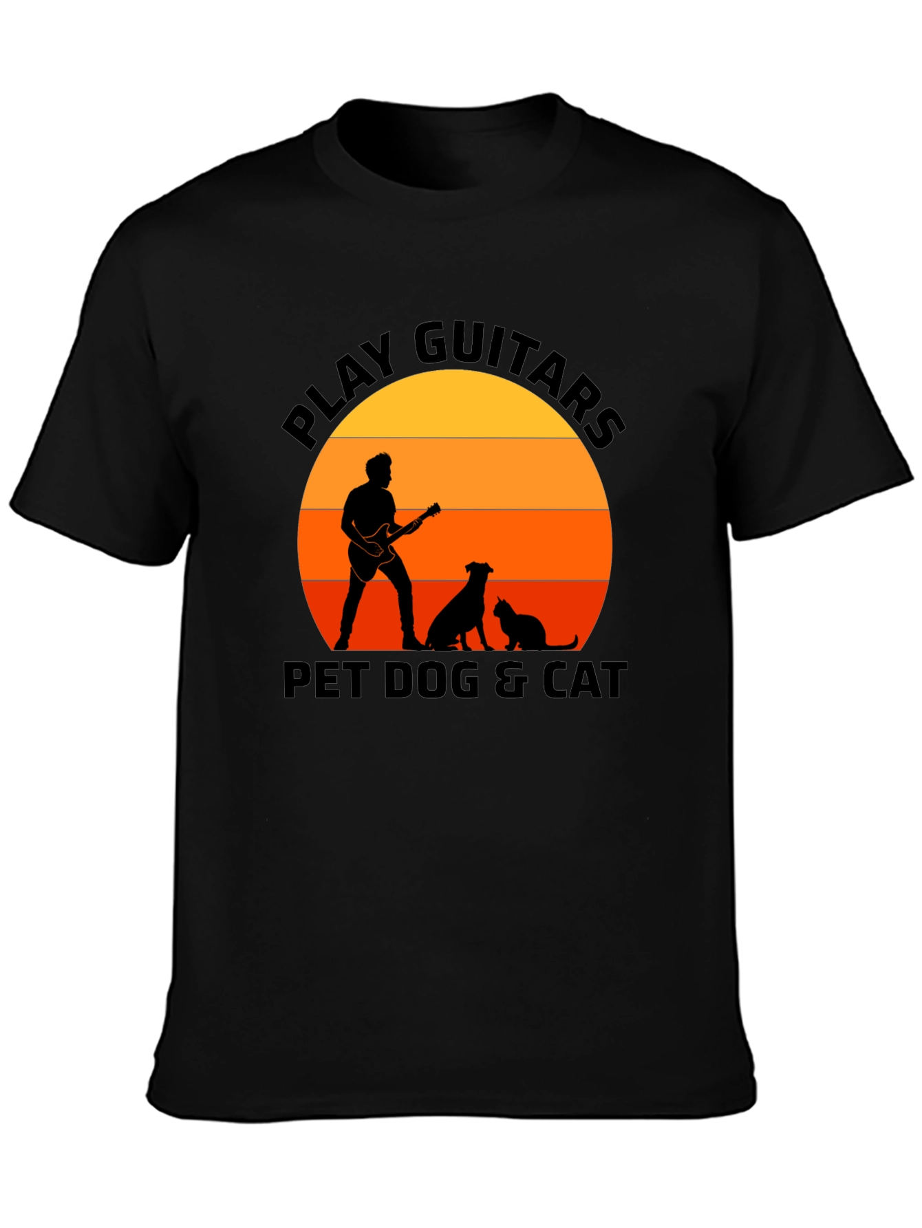 Play Guitar Pet Dog & Cat T-Shirt – Music Lover Animal Graphic Tee