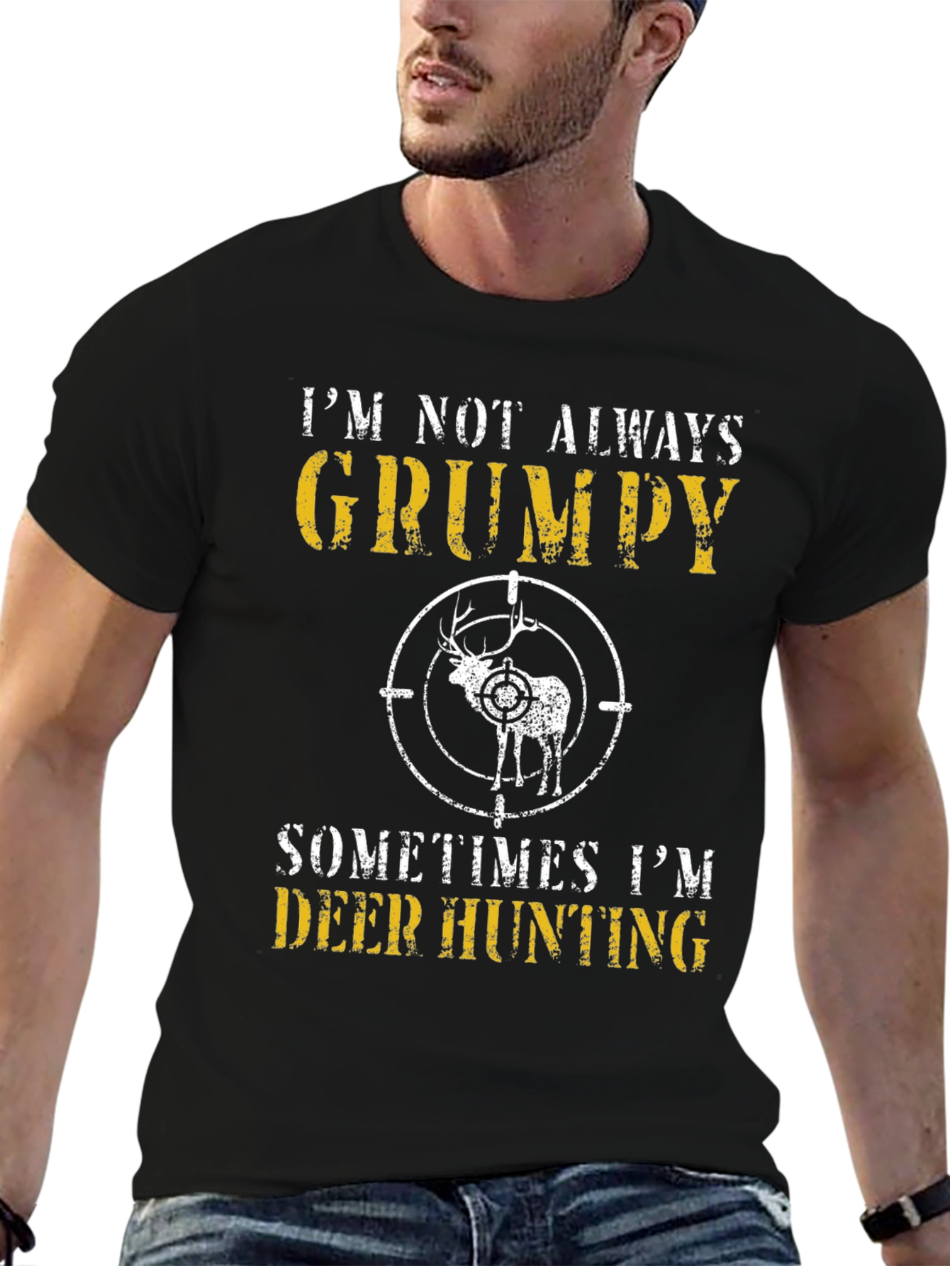 Grumpy Deer Hunting Graphic T-Shirt