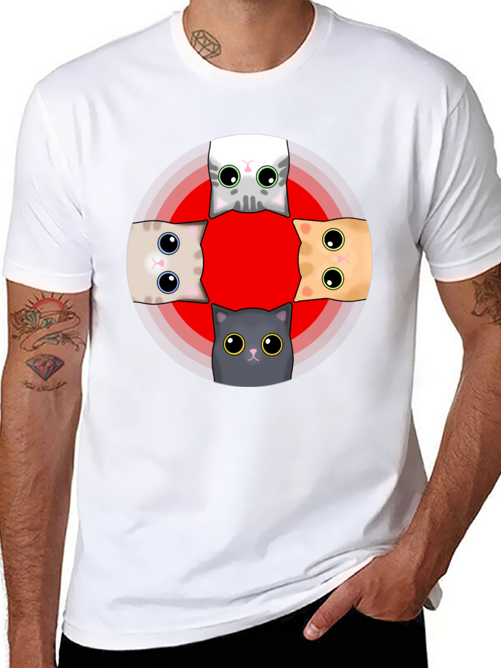 Cute Cats T-Shirt - Whimsical Graphic Tee